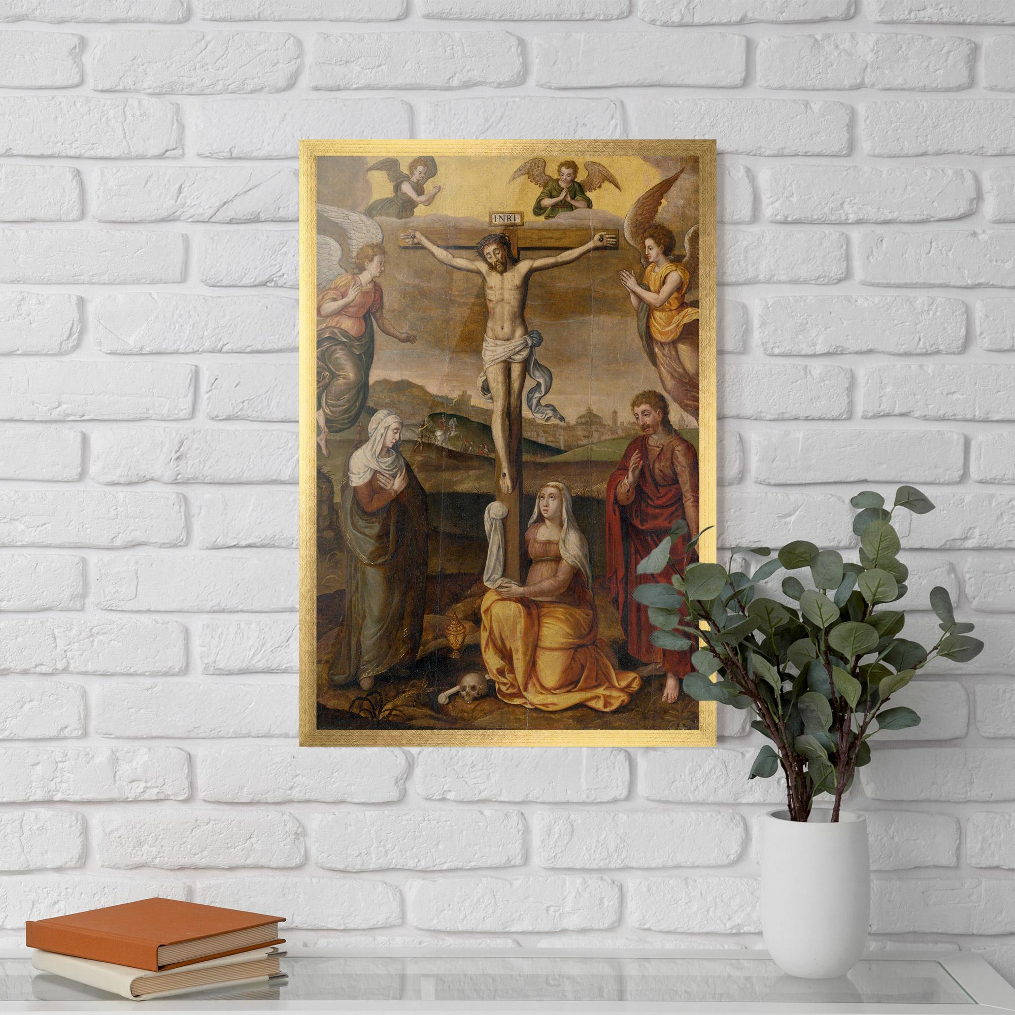 Plakat w Ramie Holding Cross Jesus mockup 5