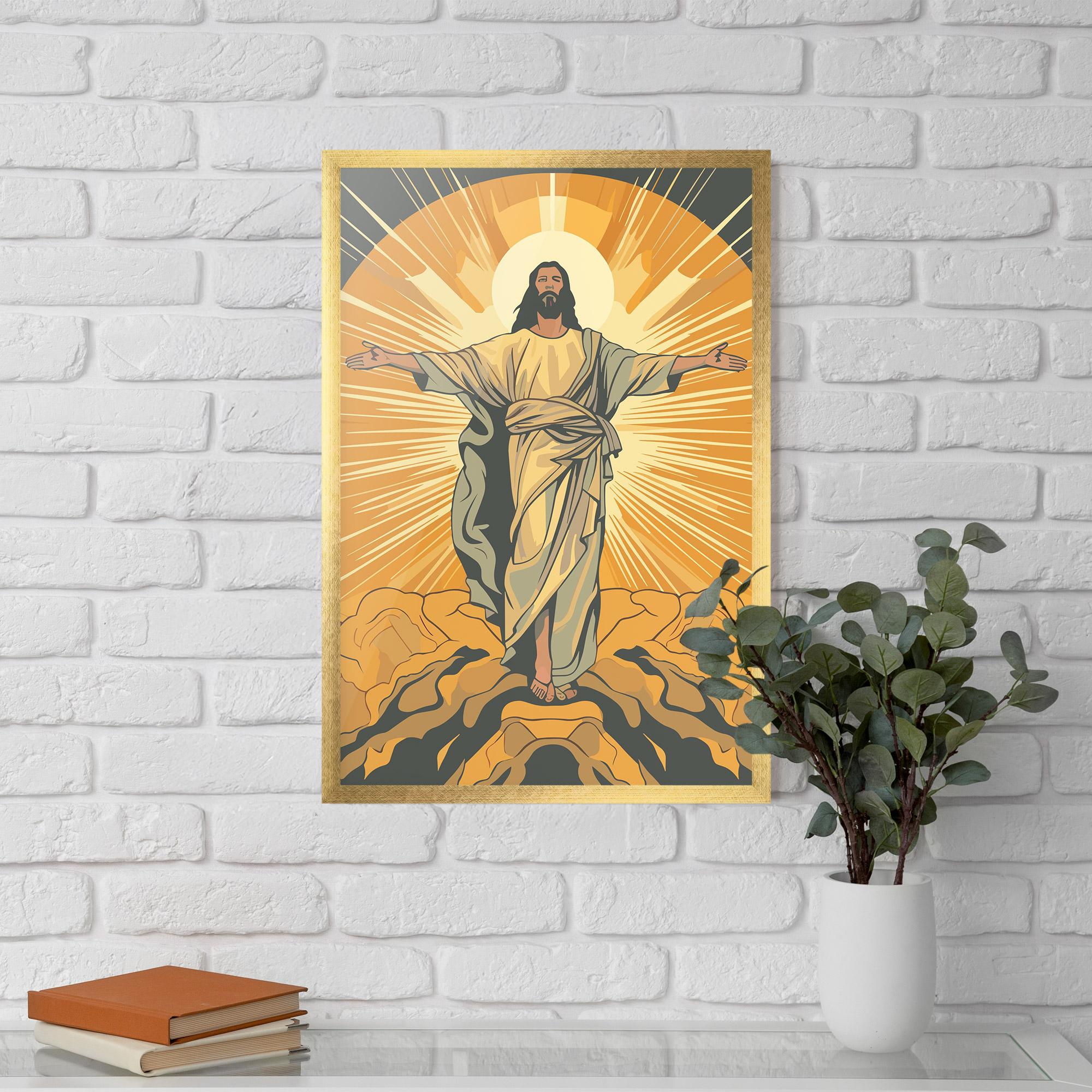 Plakat w Ramie Sunset Jesus mockup 5