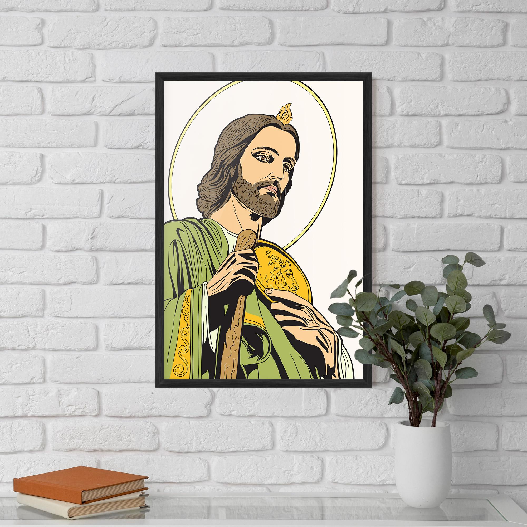 Plakat w Ramie Green Jesus mockup 5