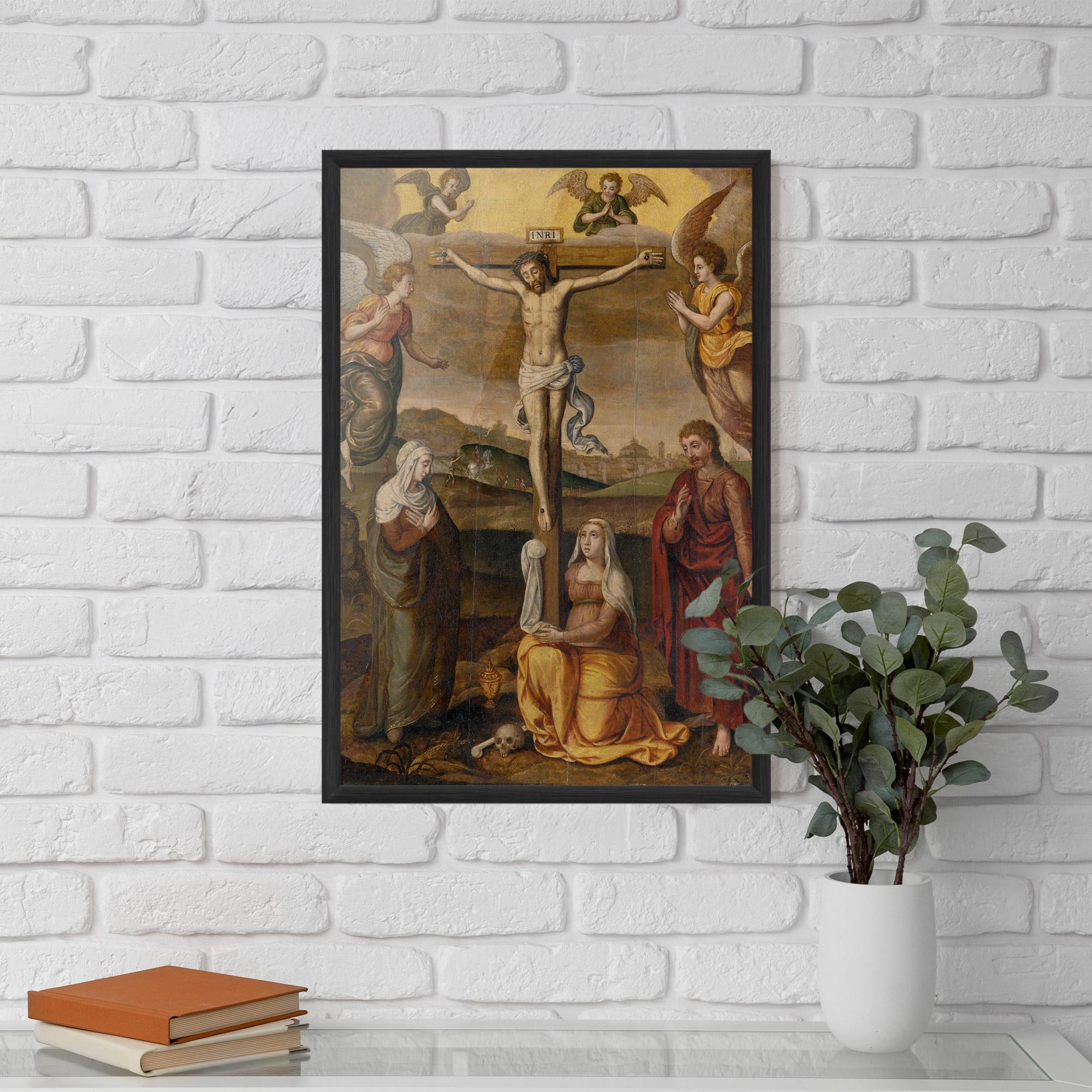 Plakat w Ramie Holding Cross Jesus mockup 5