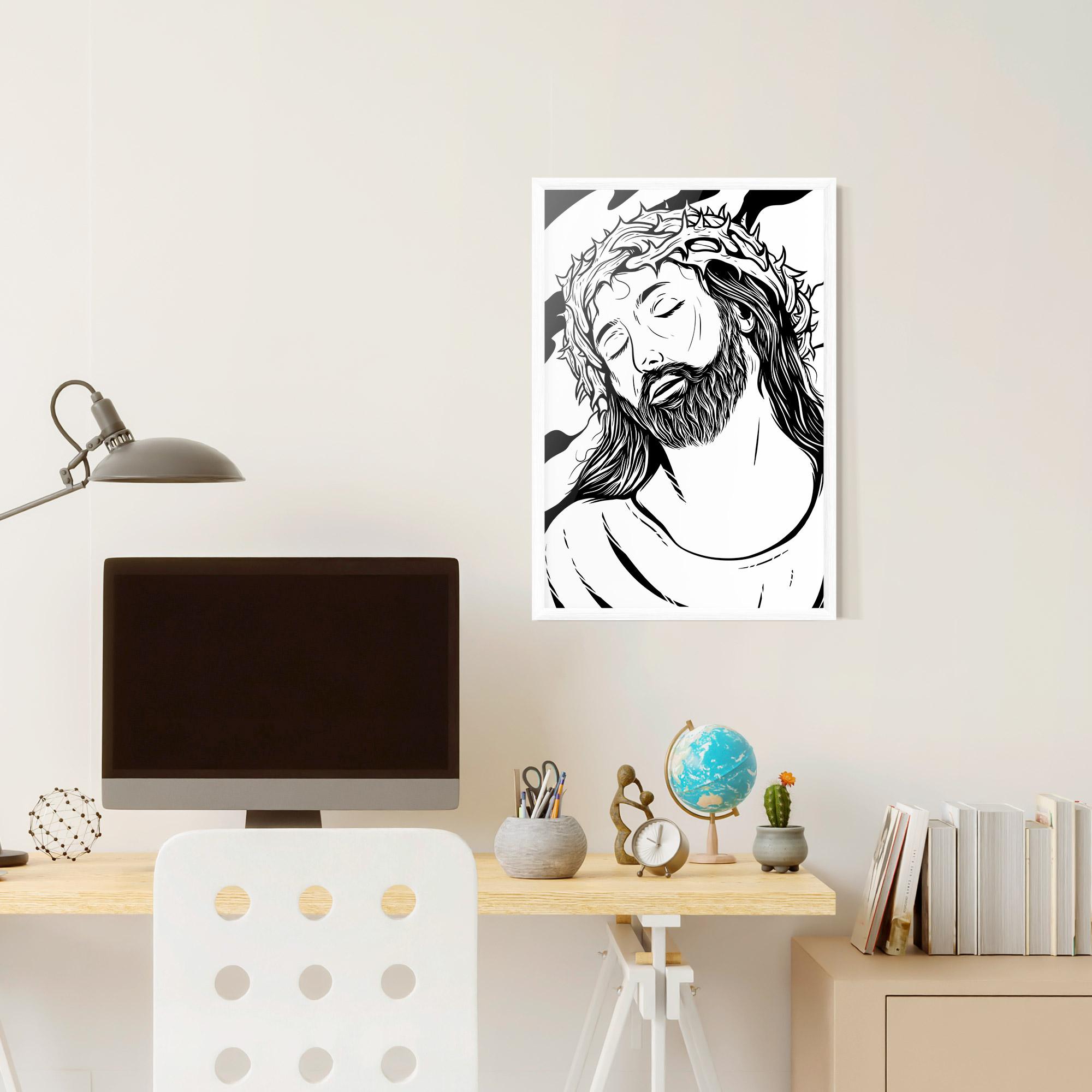 Plakat w Ramie Black White Jesus mockup 6