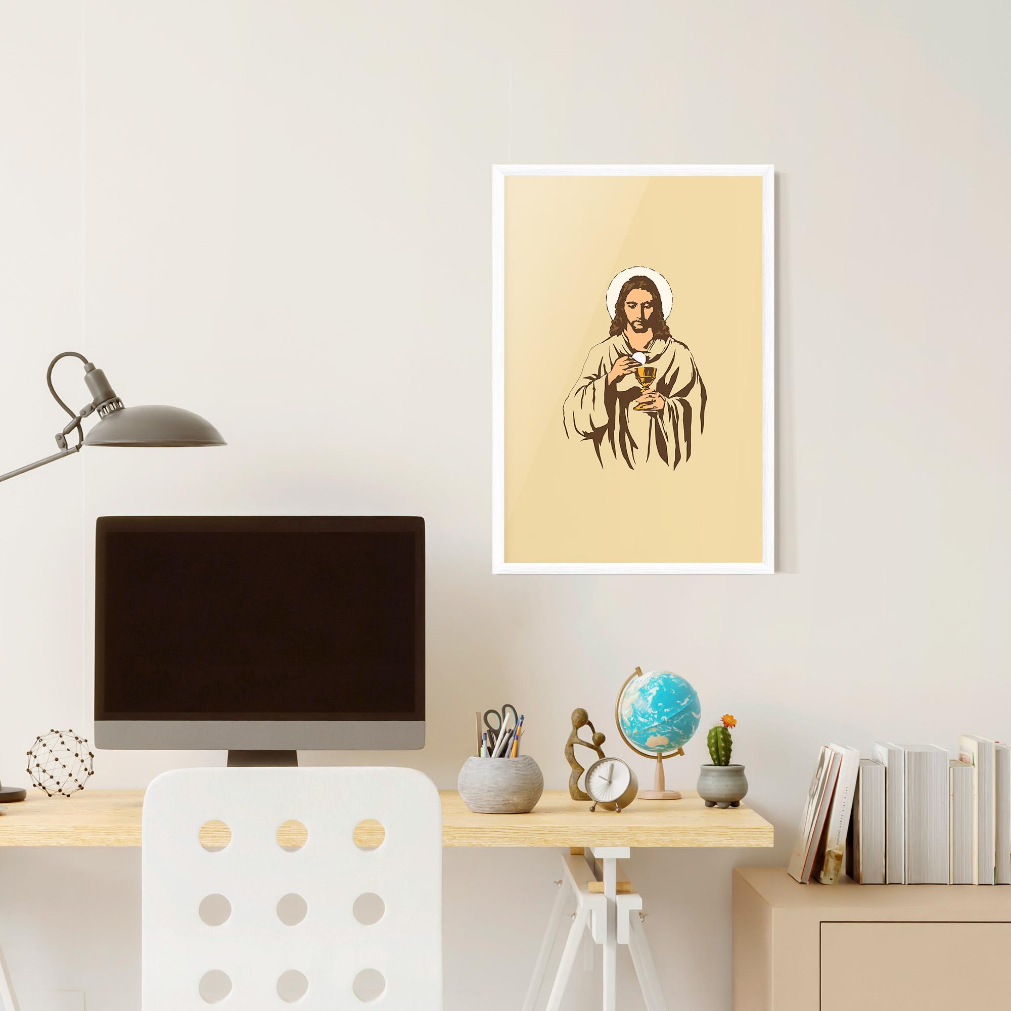Plakat w Ramie Cream Jesus mockup 6