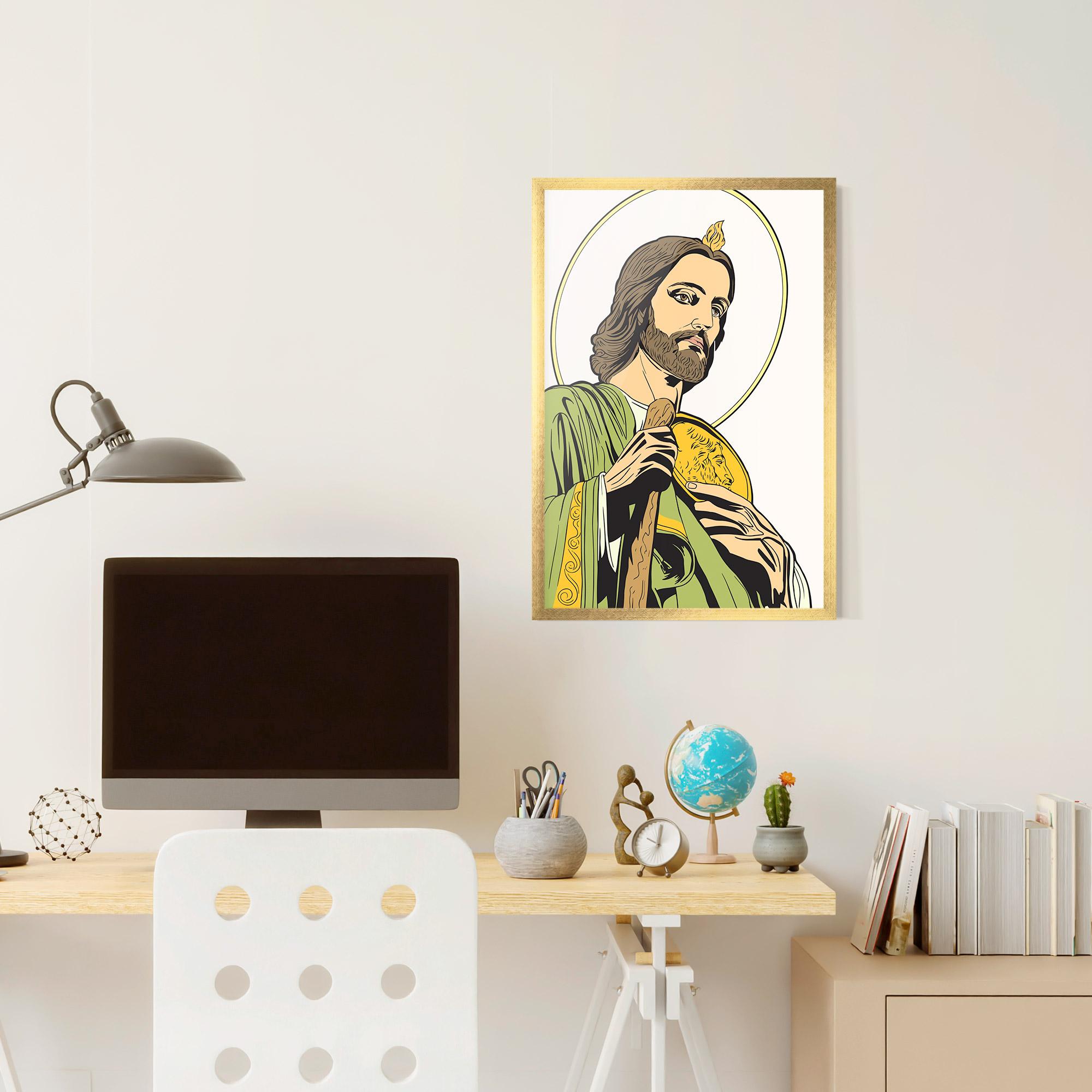 Plakat w Ramie Green Jesus mockup 6
