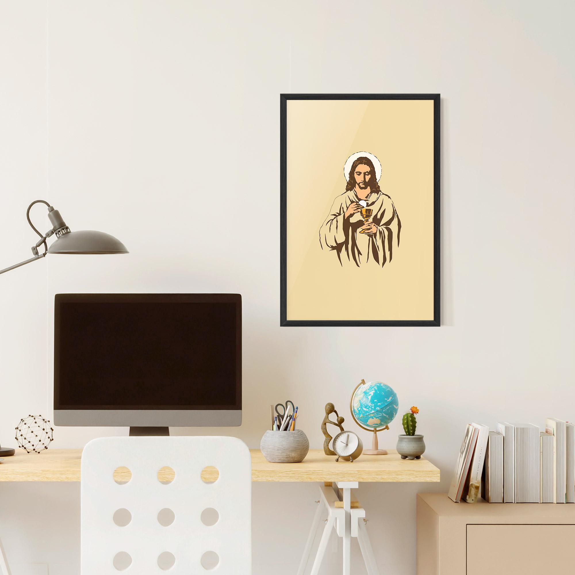 Plakat w Ramie Cream Jesus mockup 6