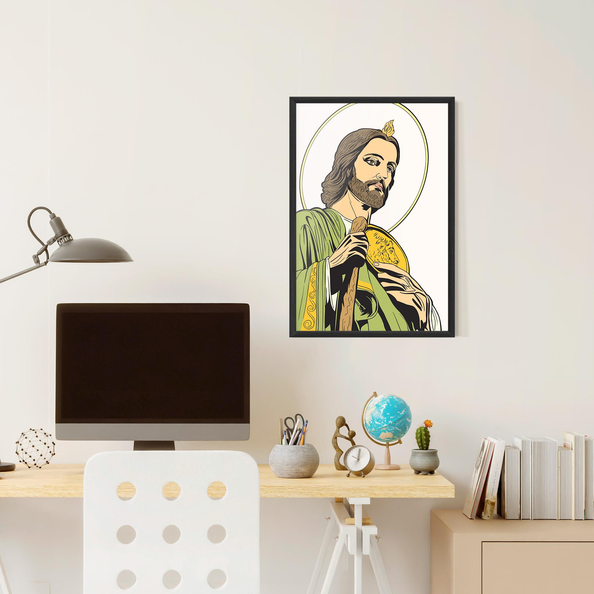 Plakat w Ramie Green Jesus mockup 6