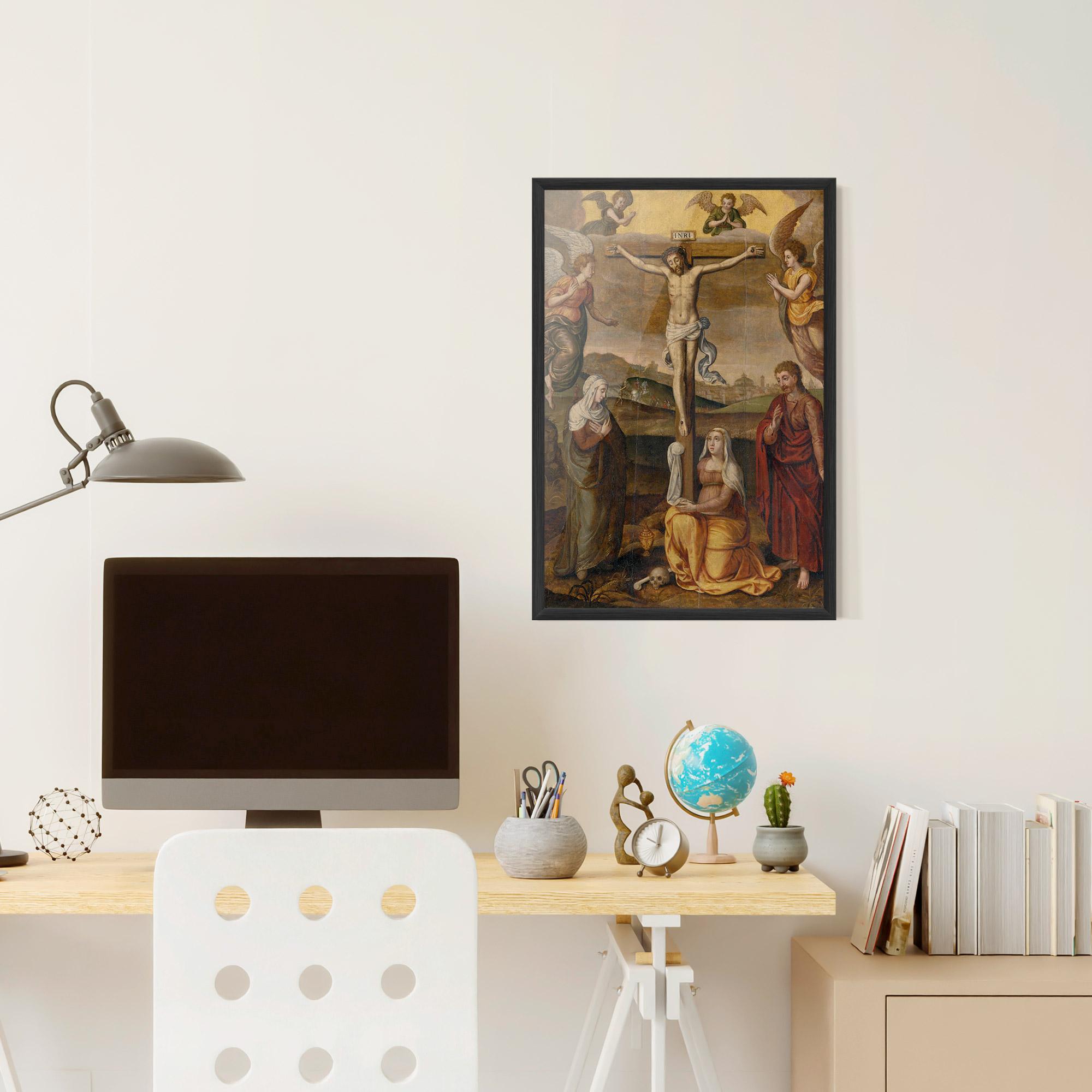 Plakat w Ramie Holding Cross Jesus mockup 6