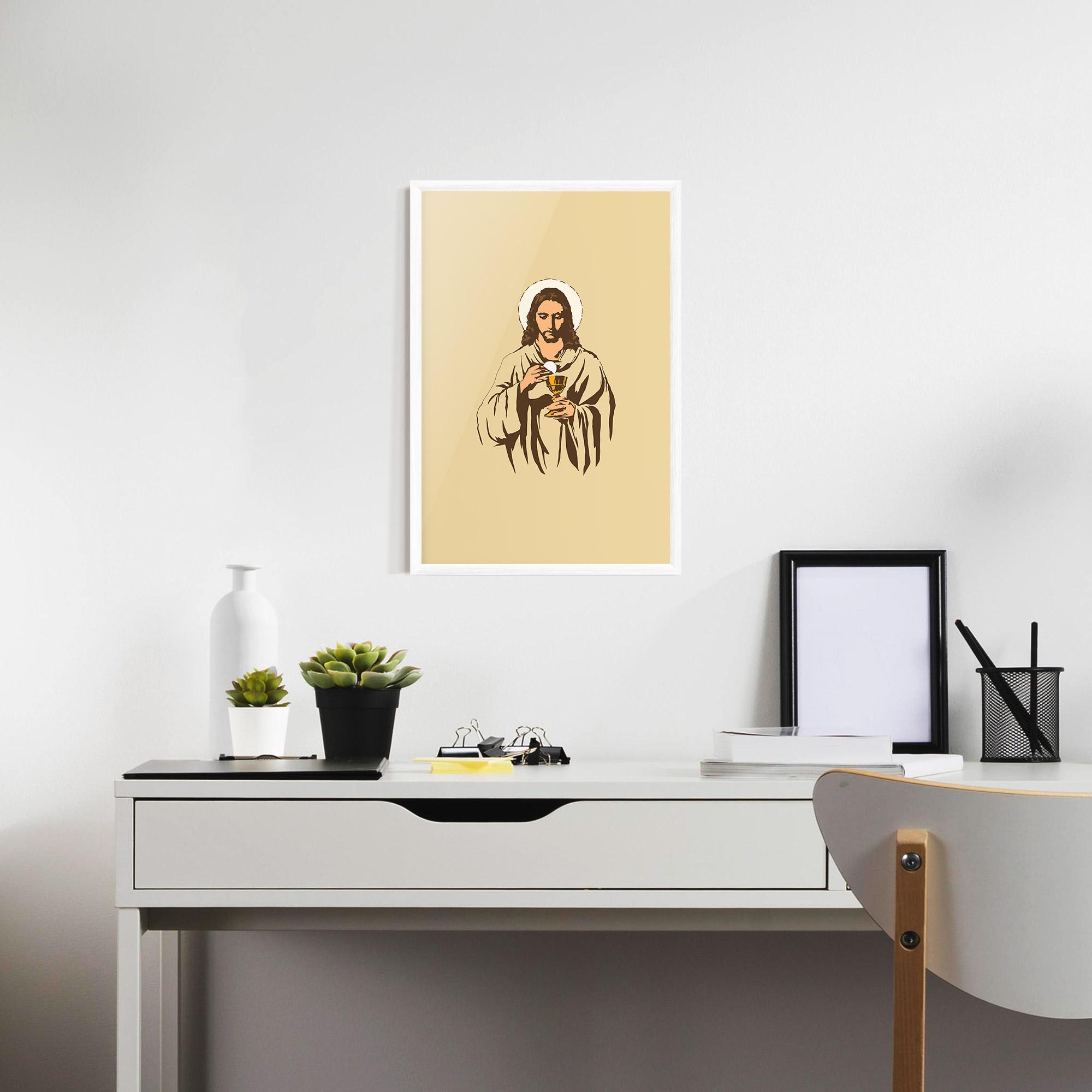 Plakat w Ramie Cream Jesus mockup 7