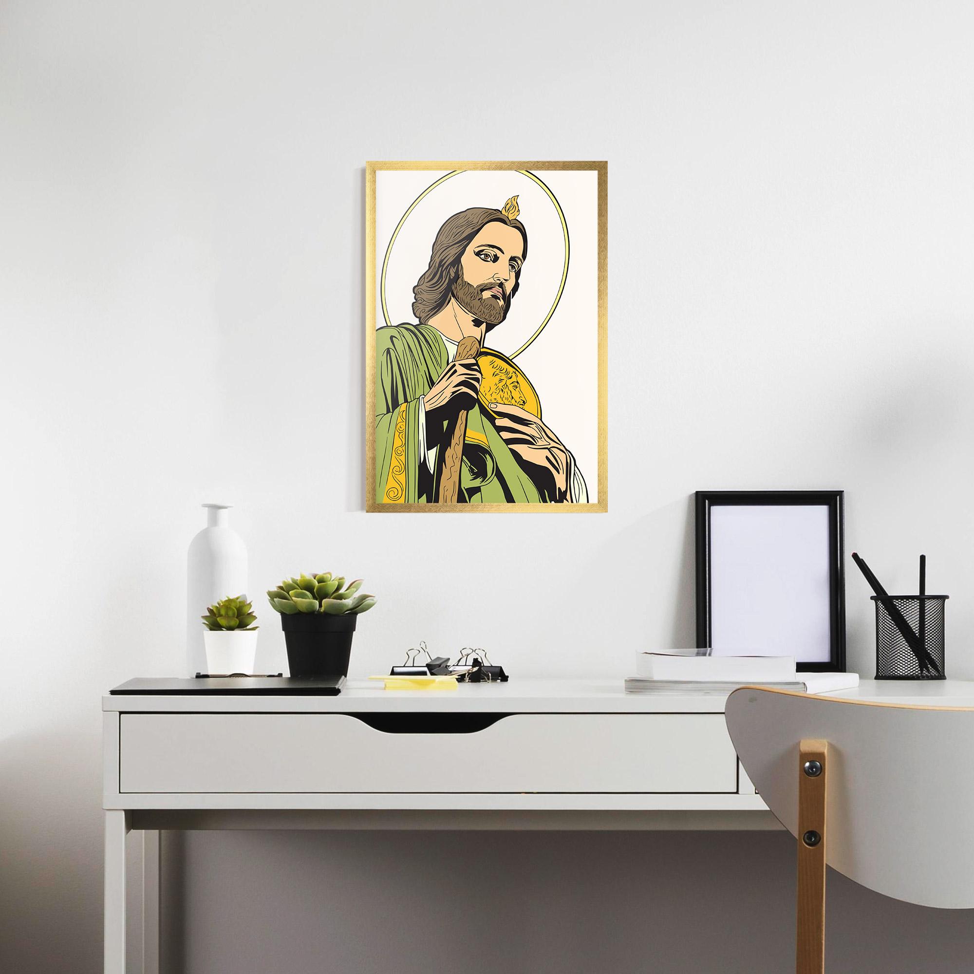 Plakat w Ramie Green Jesus mockup 7