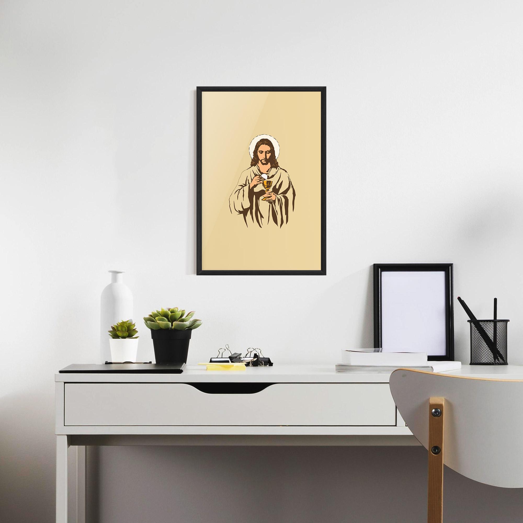Plakat w Ramie Cream Jesus mockup 7
