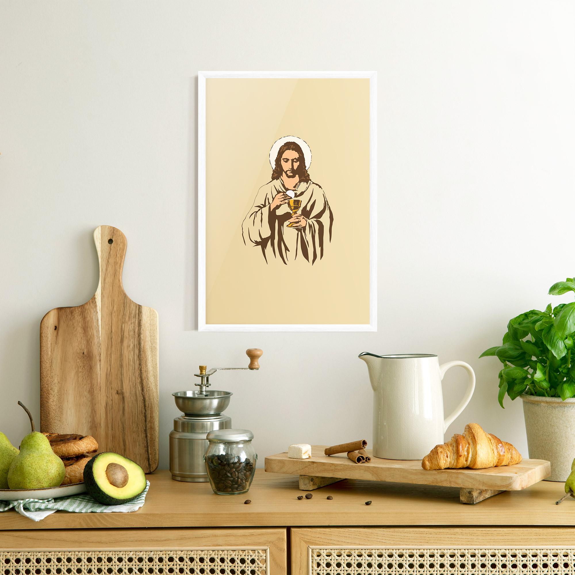 Plakat w Ramie Cream Jesus mockup 8