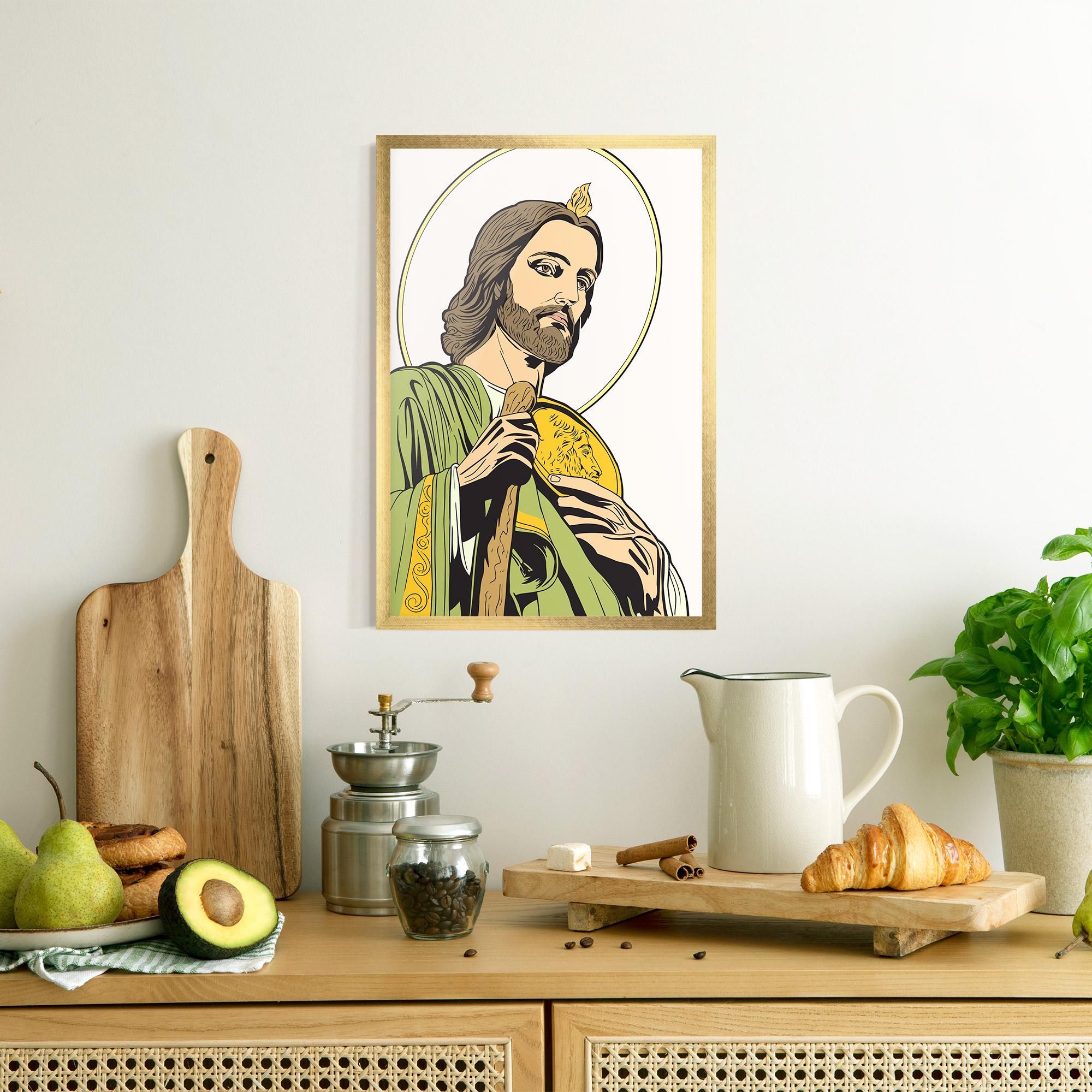 Plakat w Ramie Green Jesus mockup 8