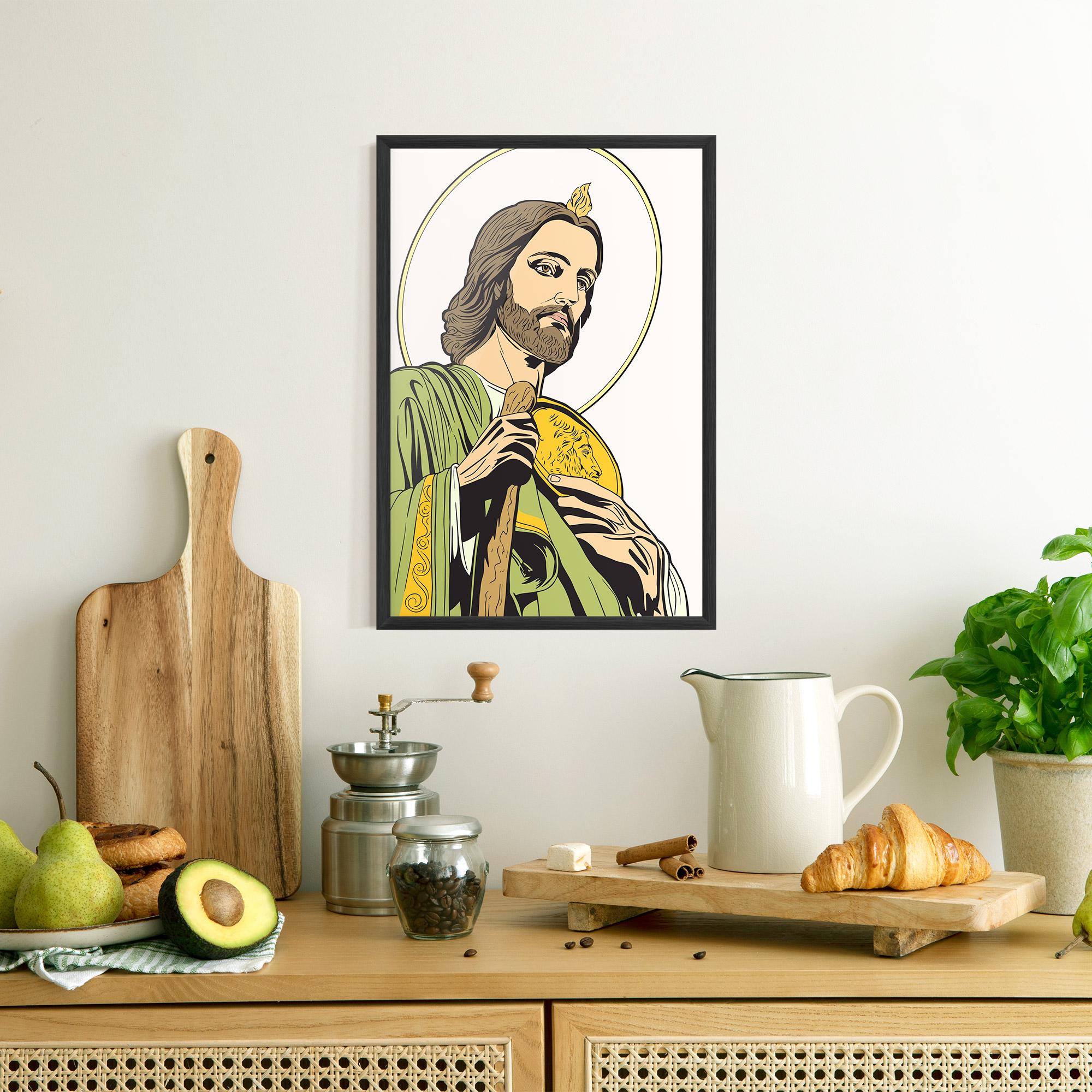 Plakat w Ramie Green Jesus mockup 8