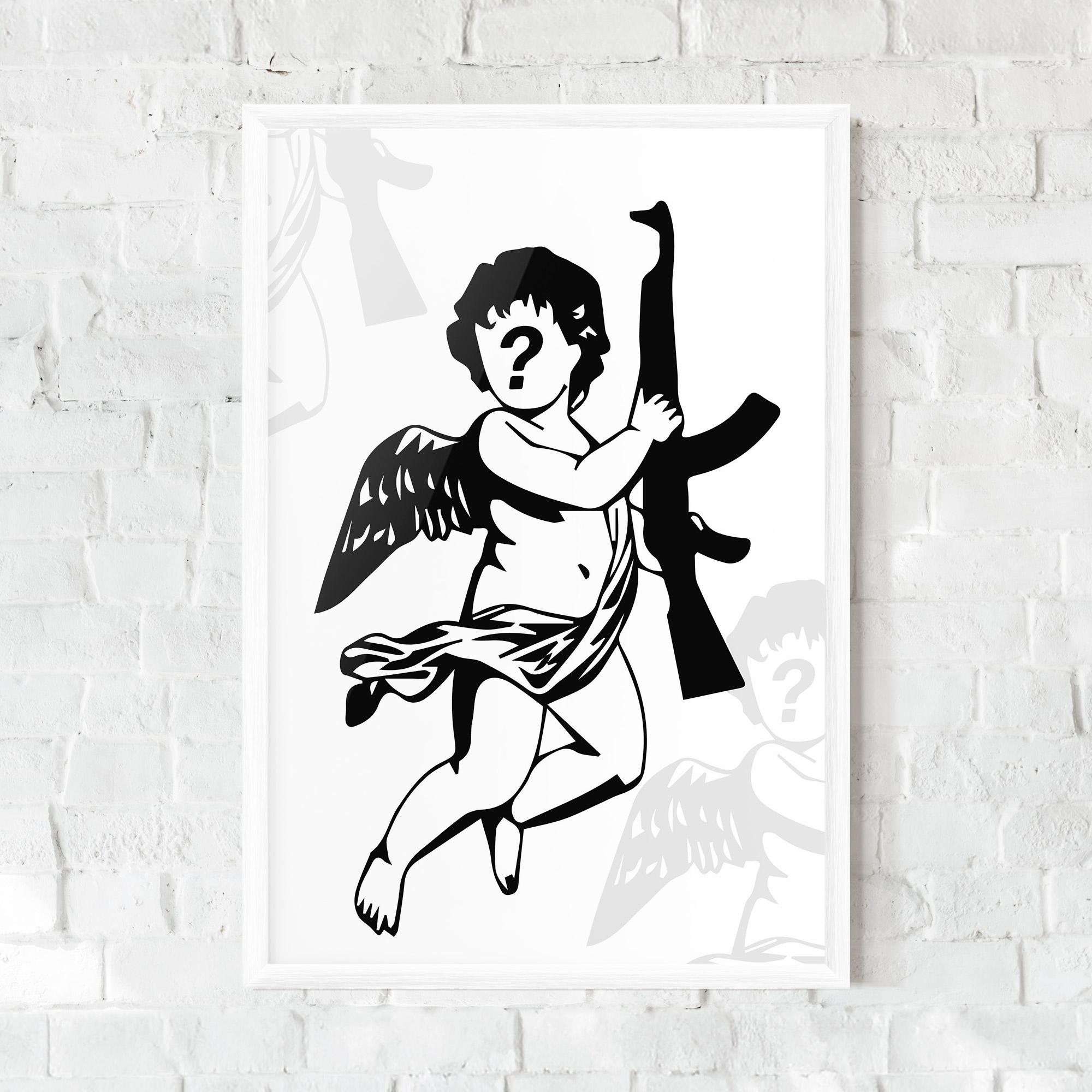 Plakat w Ramie Angel Gun mockup 0