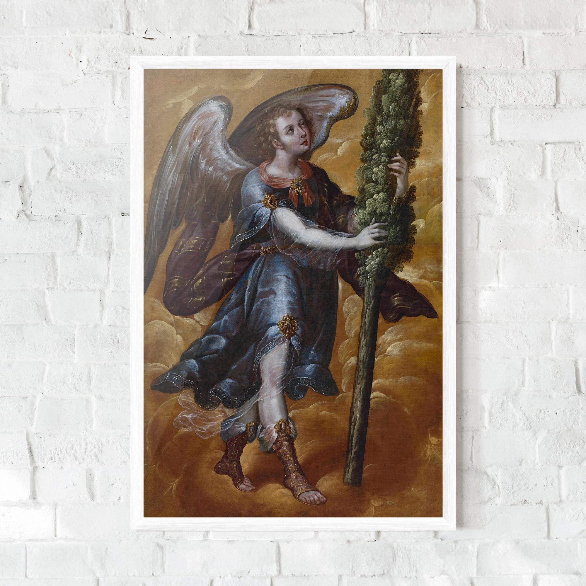 Plakat w Ramie Angel Holding A Tree mockup 0
