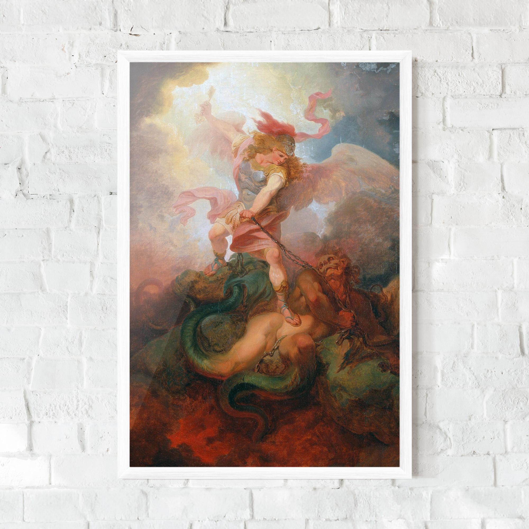 Plakat w Ramie Angel Killing Monster mockup 0
