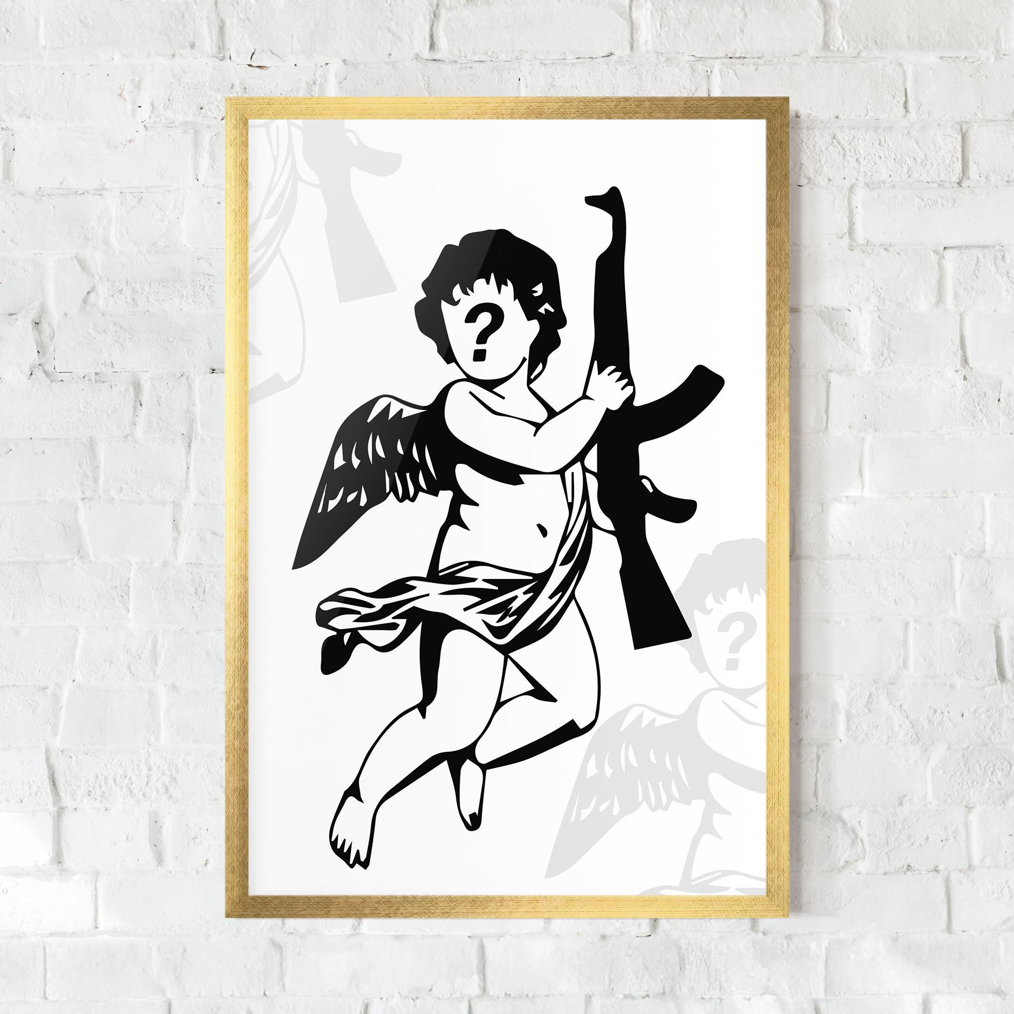 Plakat w Ramie Angel Gun mockup 0