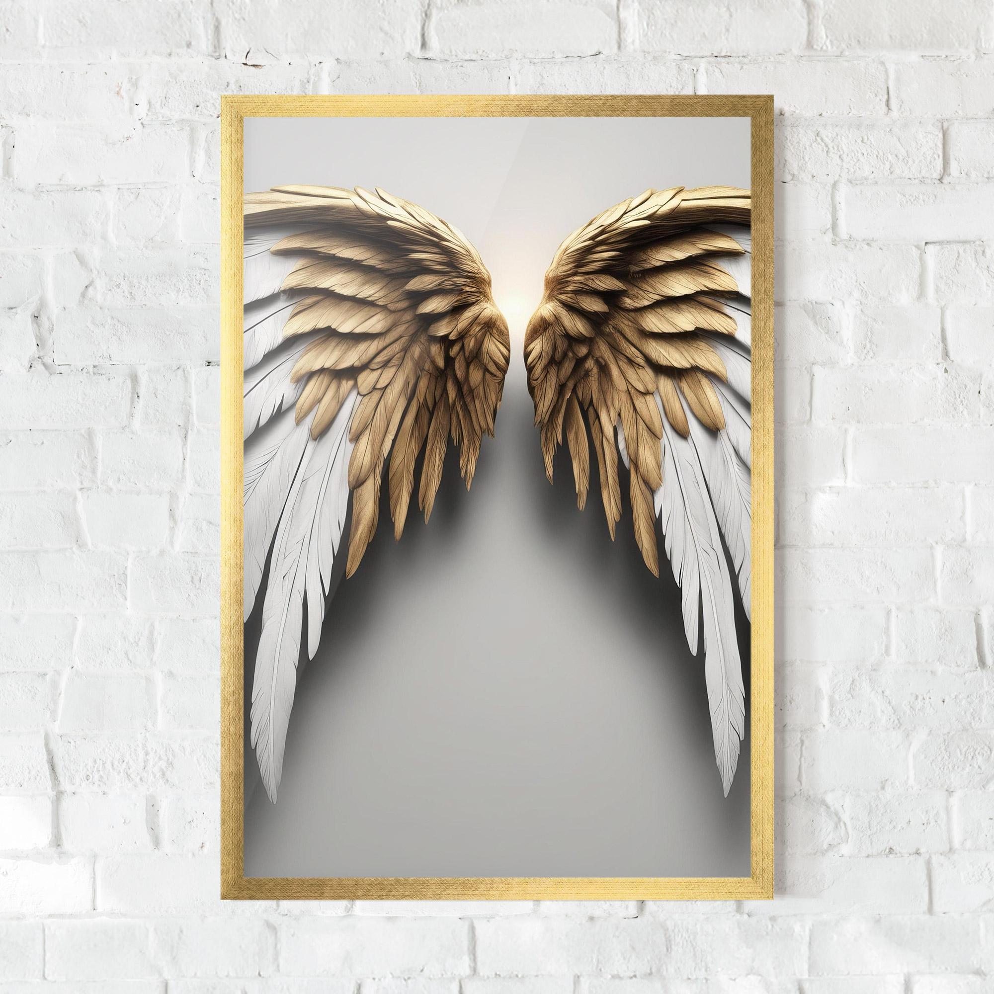 Plakat w Ramie Realistic Angel Wings mockup 0