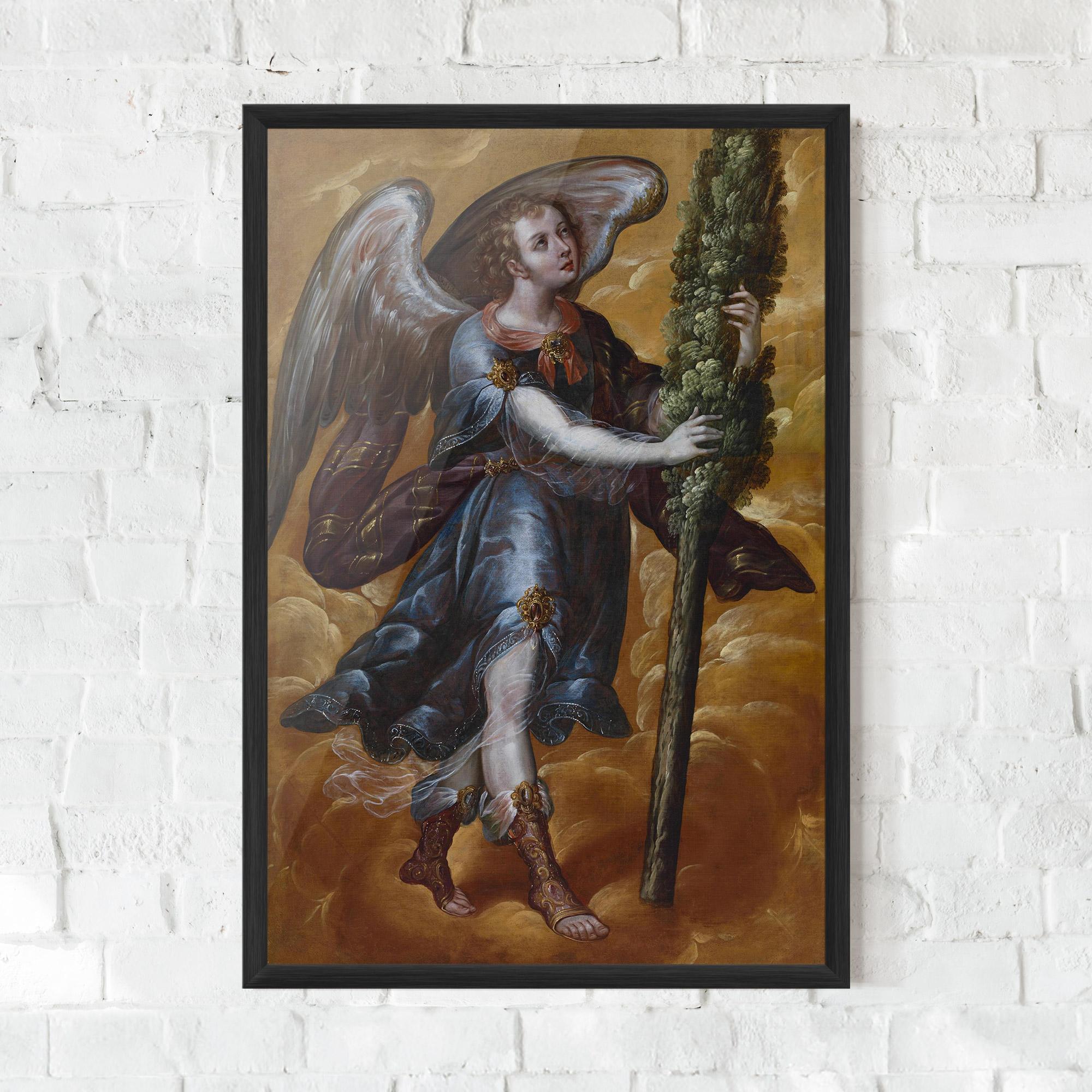Plakat w Ramie Angel Holding A Tree mockup 0