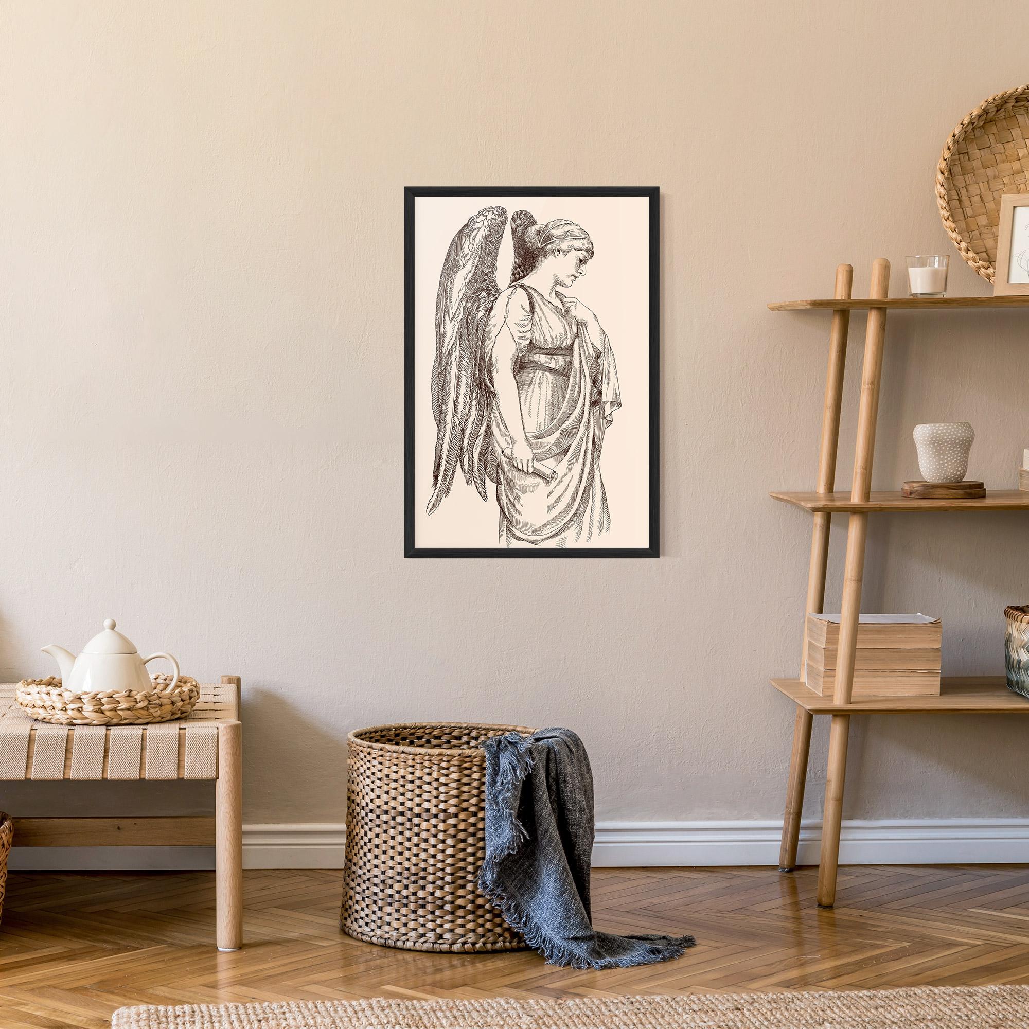 Plakat w Ramie Angel Brown Line mockup 9