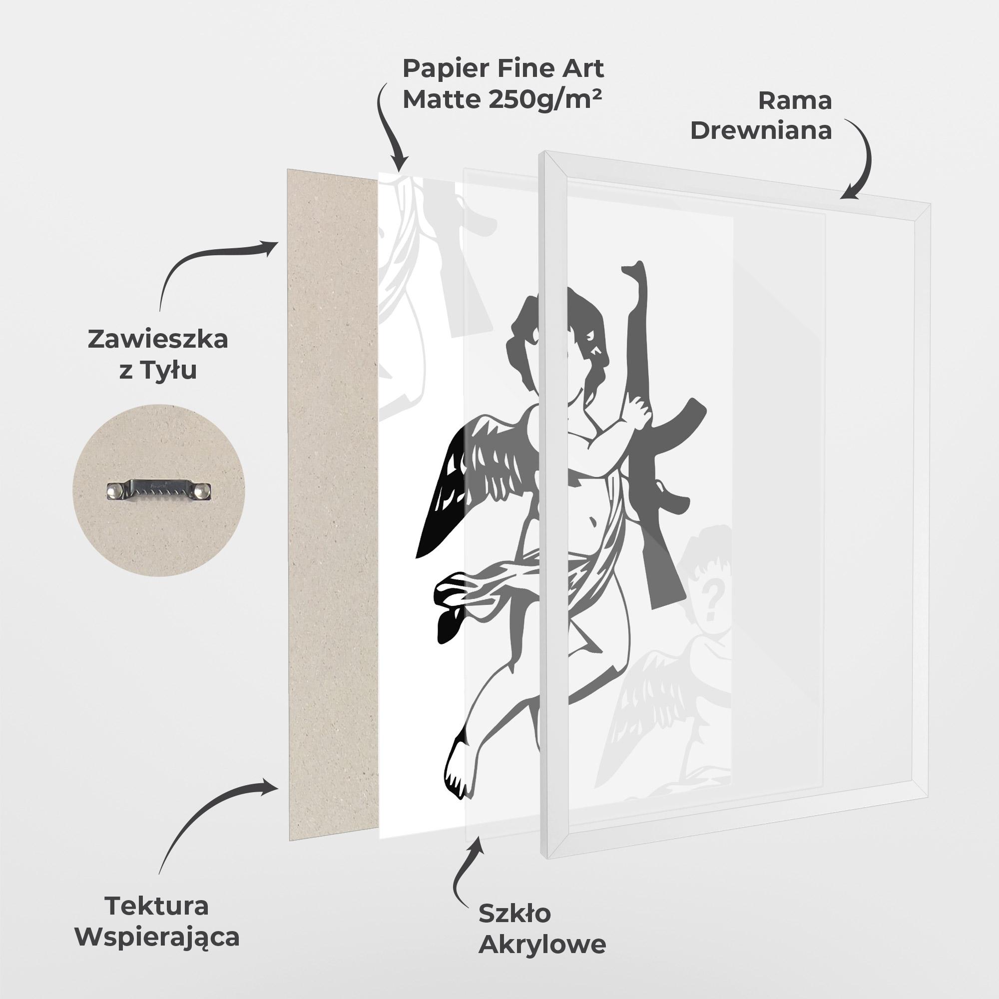 Plakat w Ramie Angel Gun mockup 1