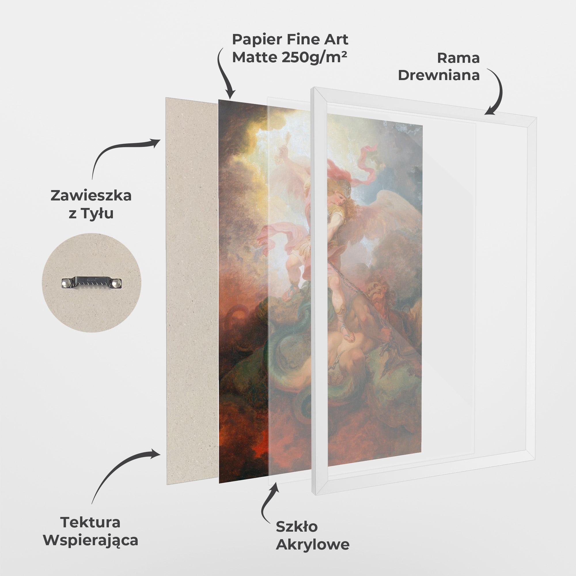 Plakat w Ramie Angel Killing Monster mockup 1