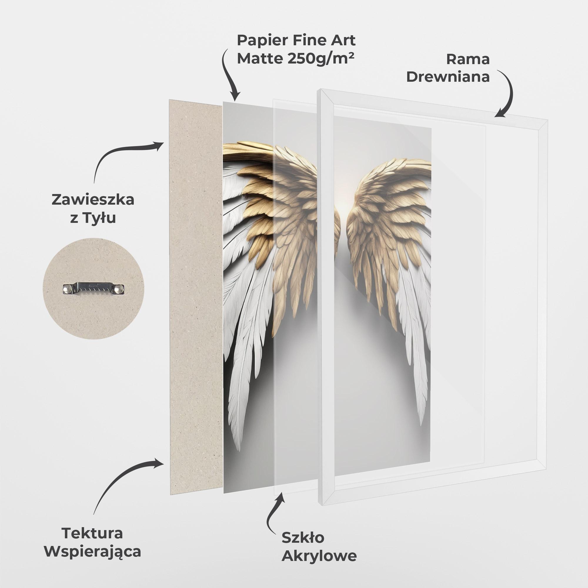 Plakat w Ramie Realistic Angel Wings mockup 1