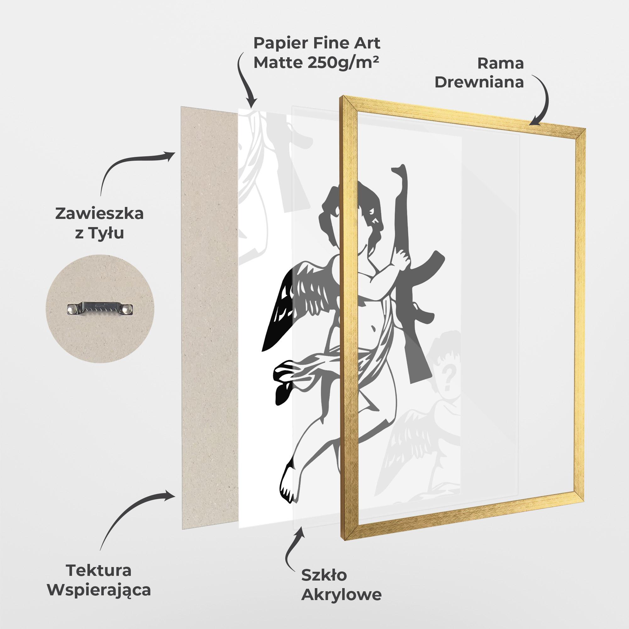 Plakat w Ramie Angel Gun mockup 1