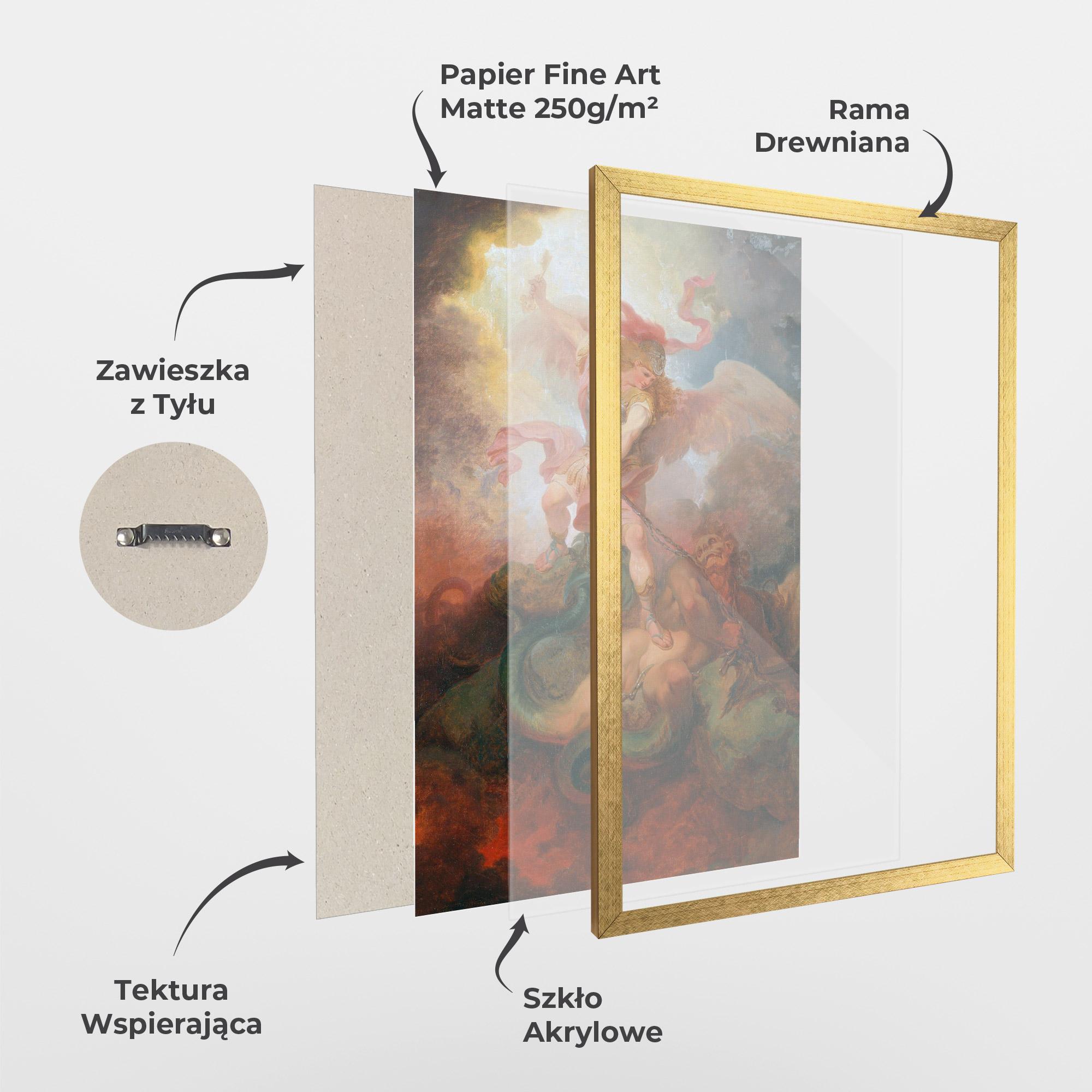 Plakat w Ramie Angel Killing Monster mockup 1