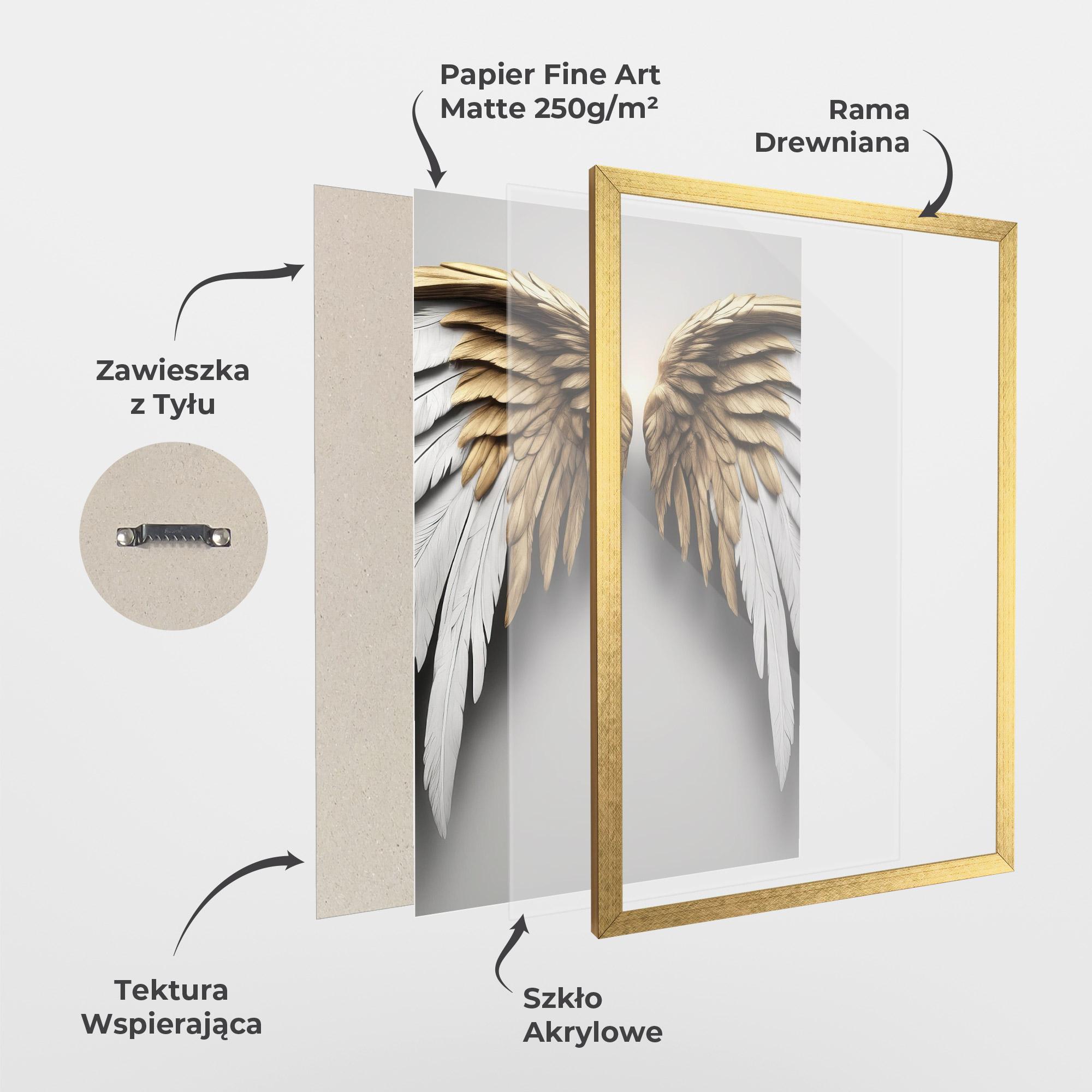 Plakat w Ramie Realistic Angel Wings mockup 1