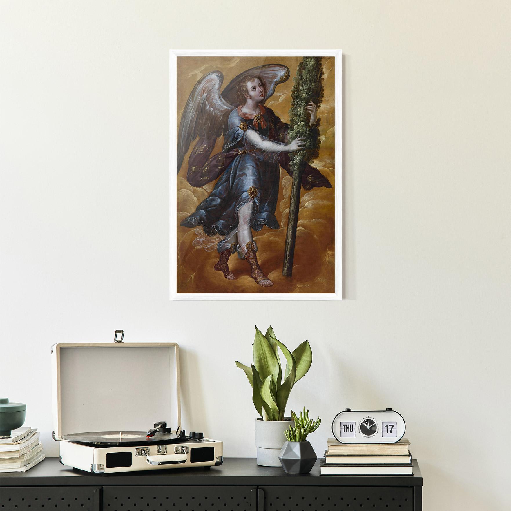 Plakat w Ramie Angel Holding A Tree mockup 2