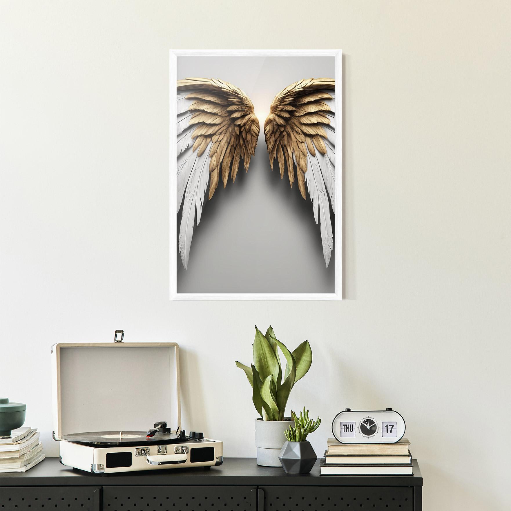 Plakat w Ramie Realistic Angel Wings mockup 2