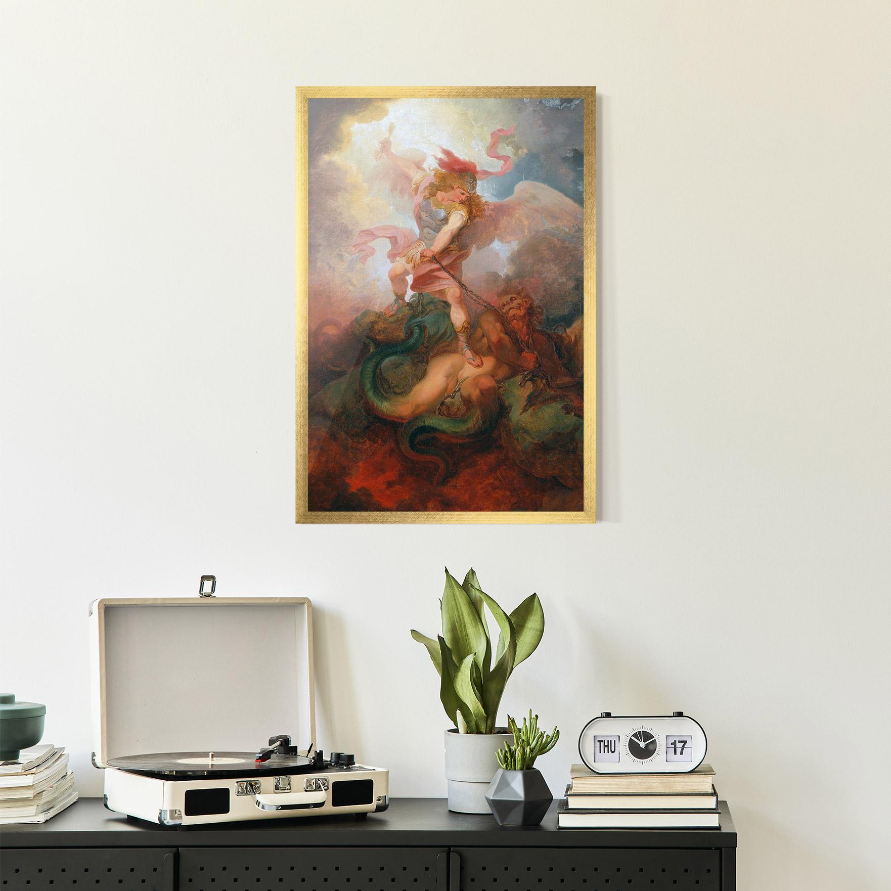 Plakat w Ramie Angel Killing Monster mockup 2