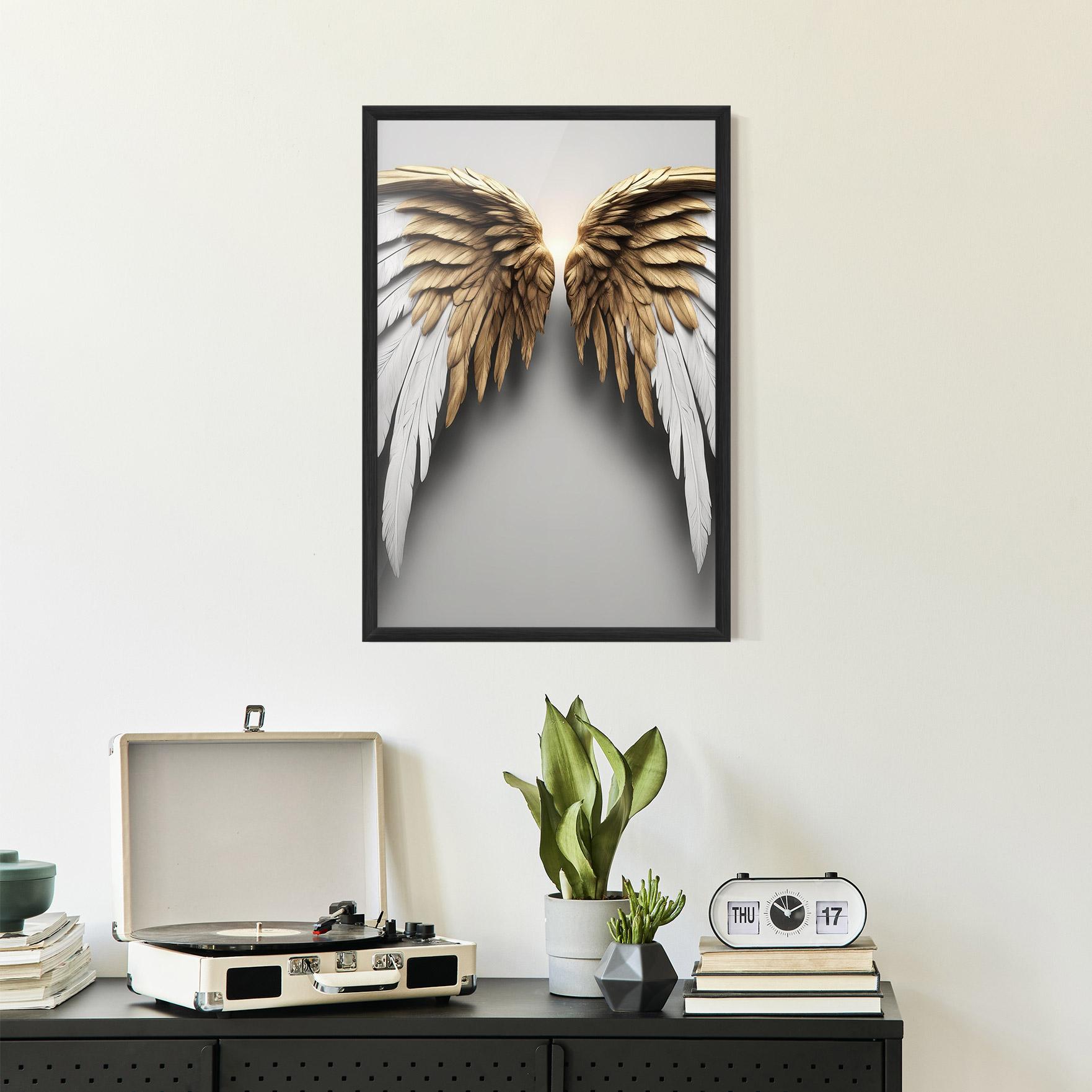 Plakat w Ramie Realistic Angel Wings mockup 2