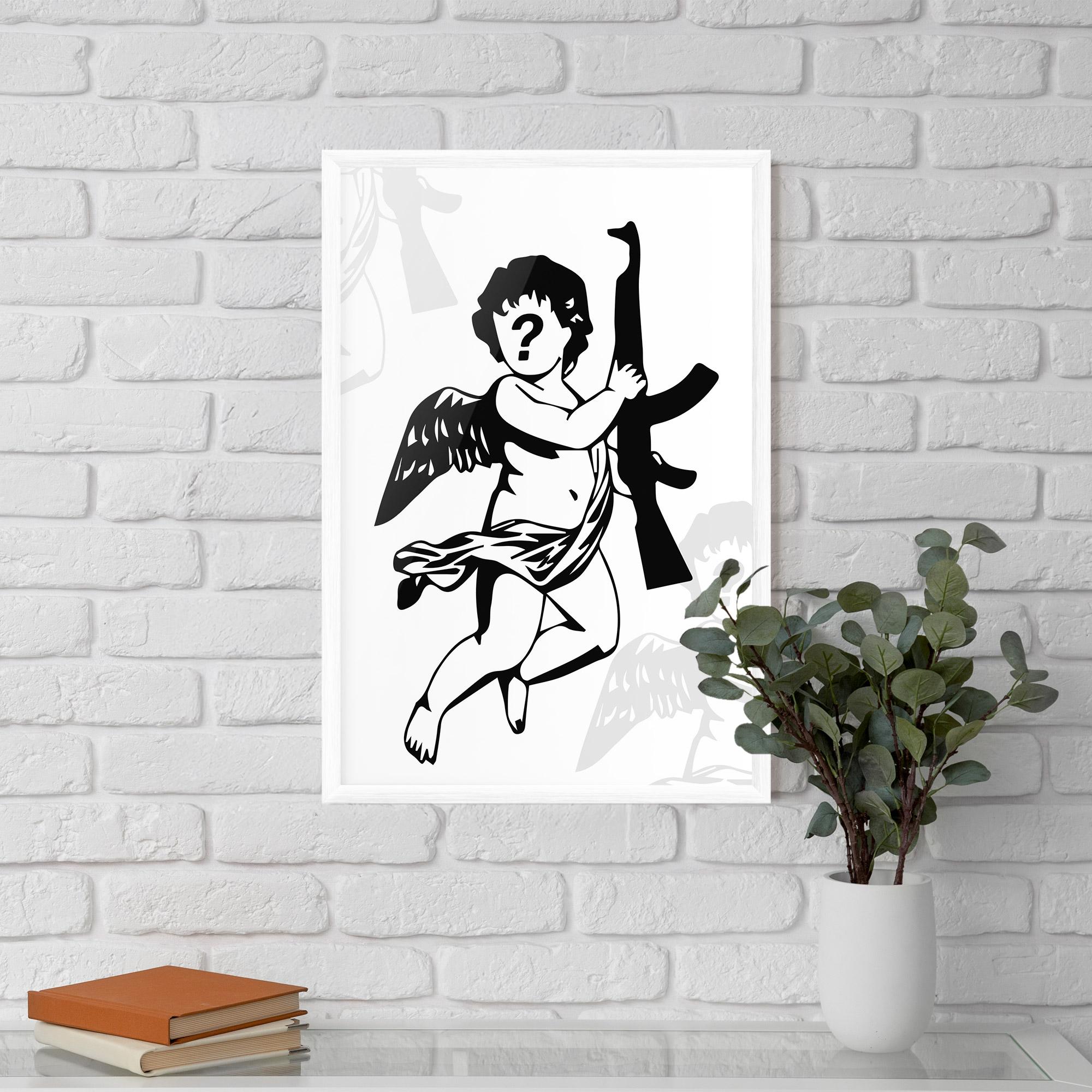 Plakat w Ramie Angel Gun mockup 5