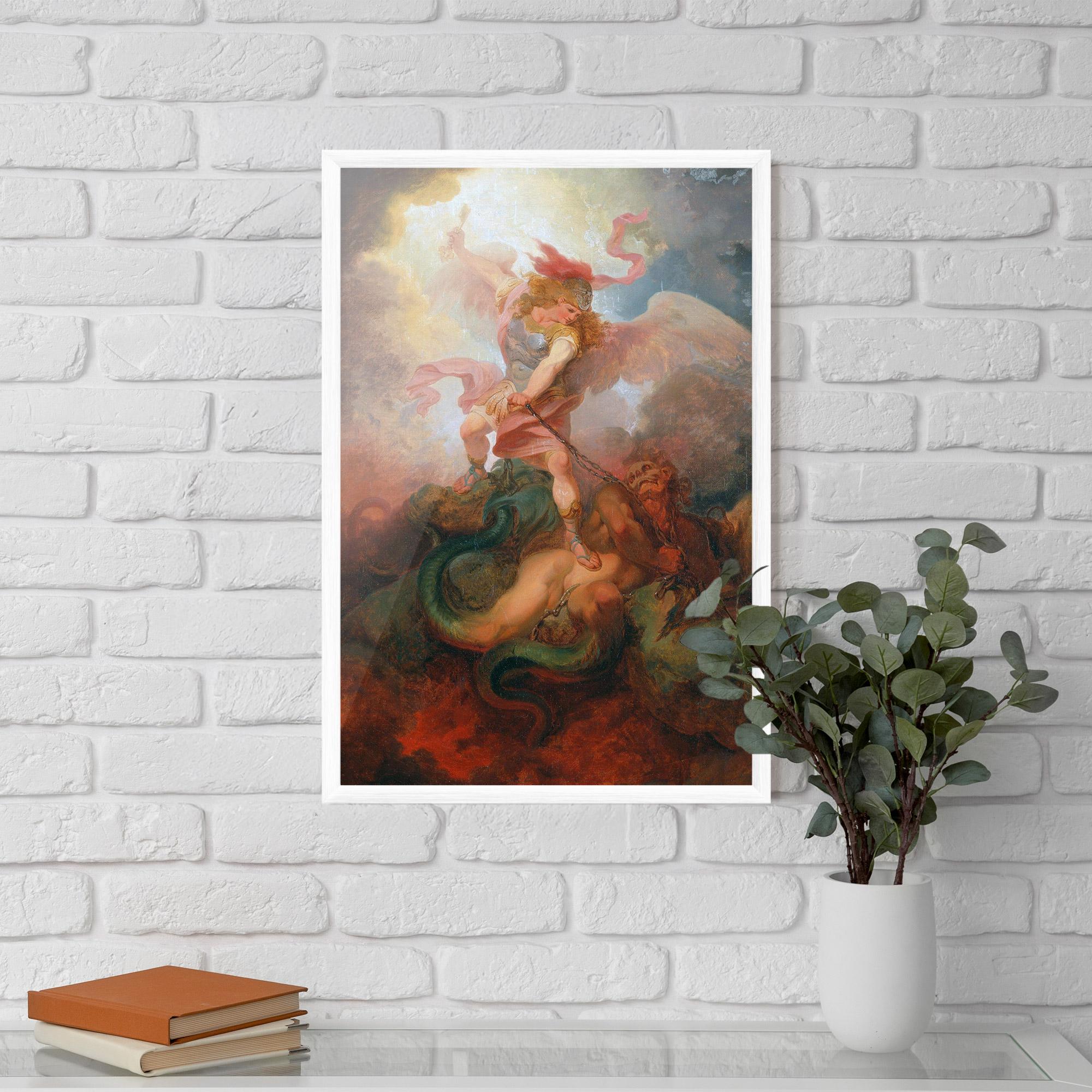 Plakat w Ramie Angel Killing Monster mockup 5
