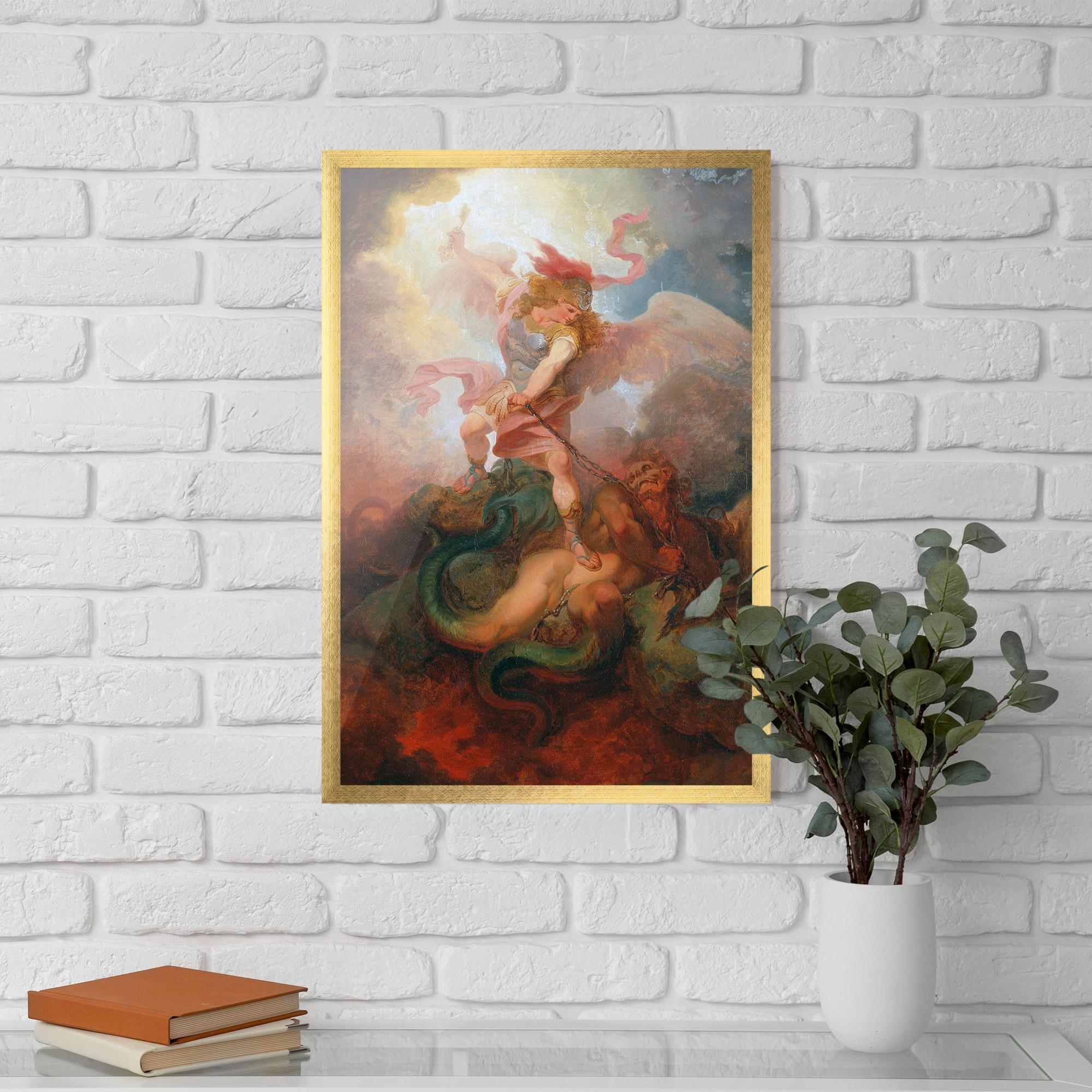 Plakat w Ramie Angel Killing Monster mockup 5