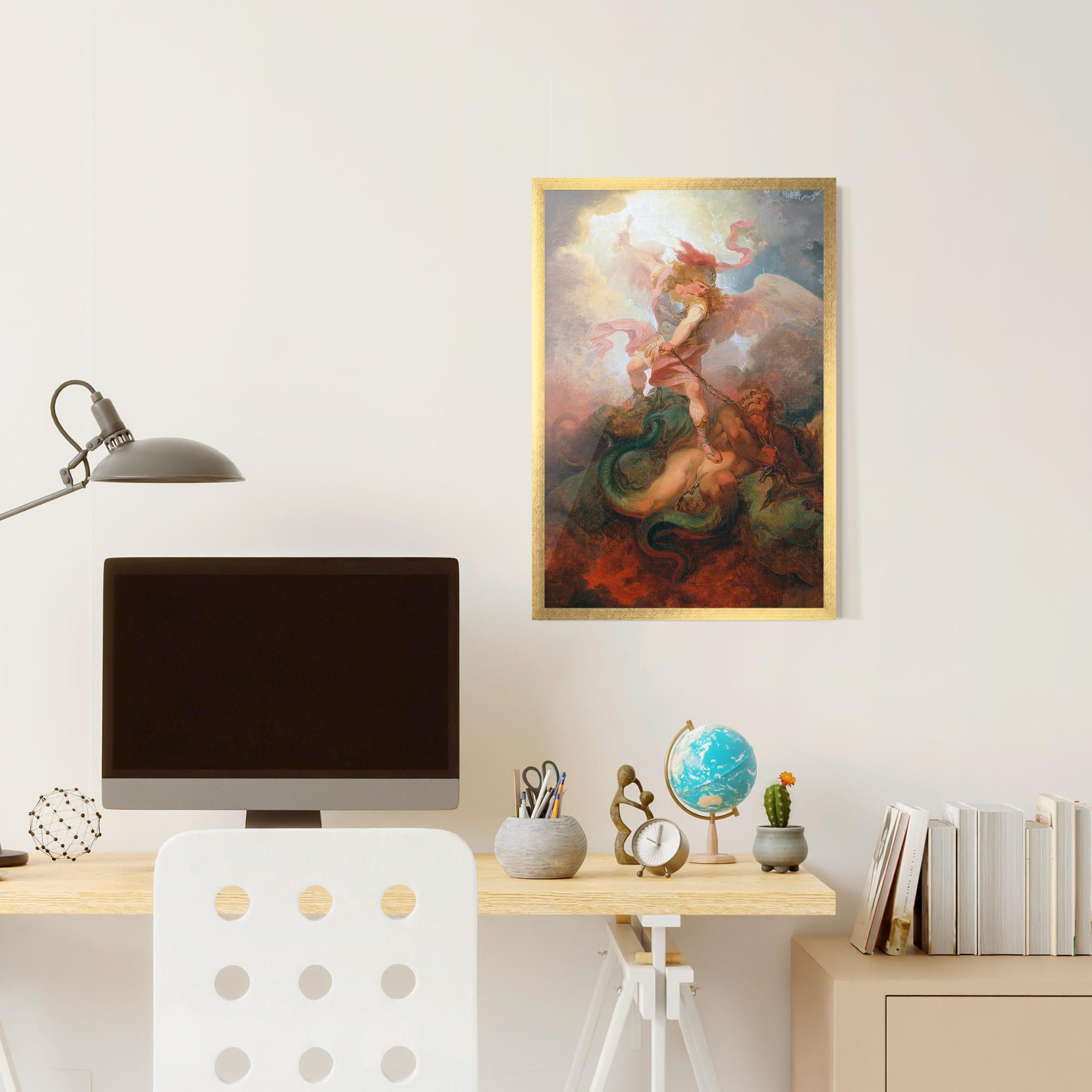 Plakat w Ramie Angel Killing Monster mockup 6