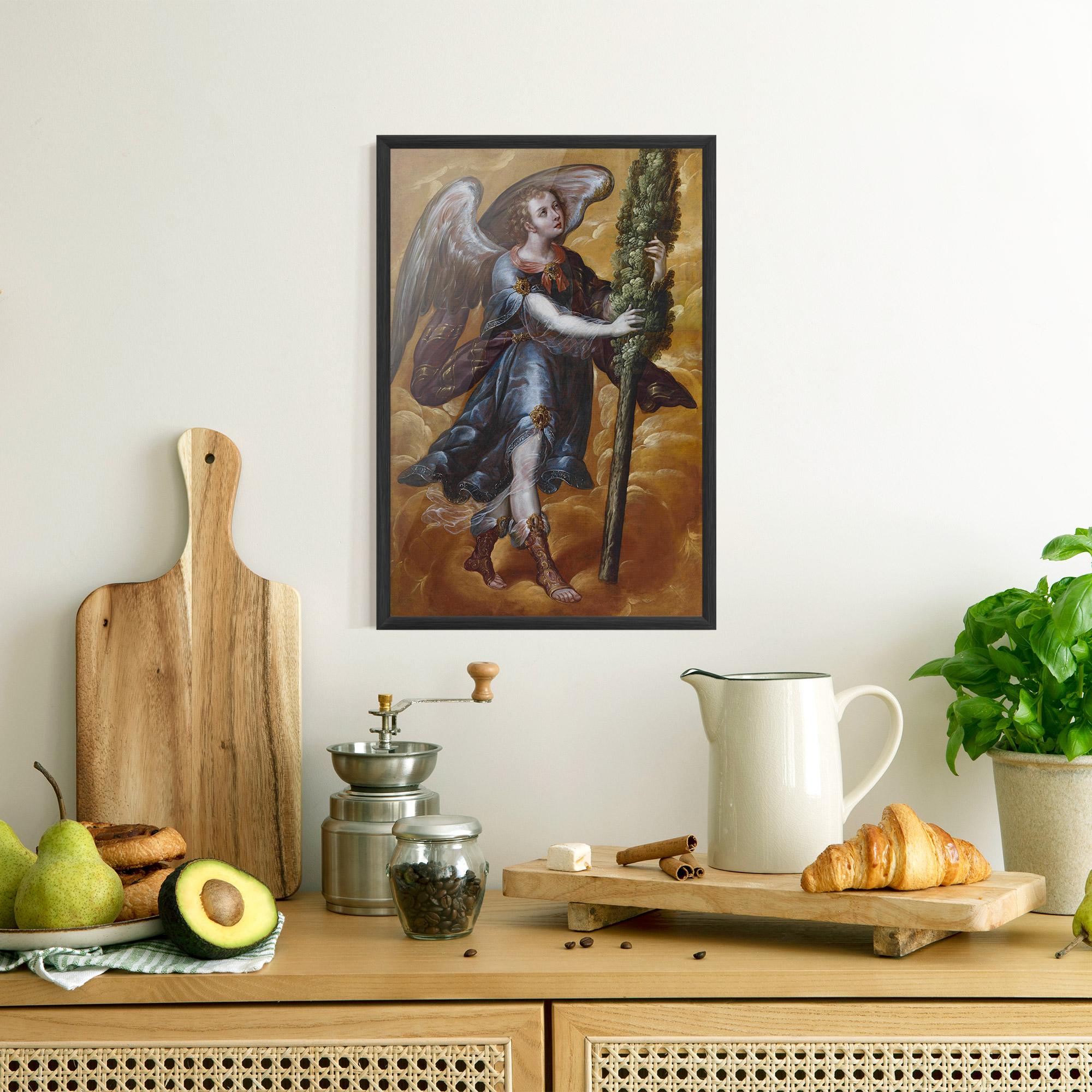 Plakat w Ramie Angel Holding A Tree mockup 8