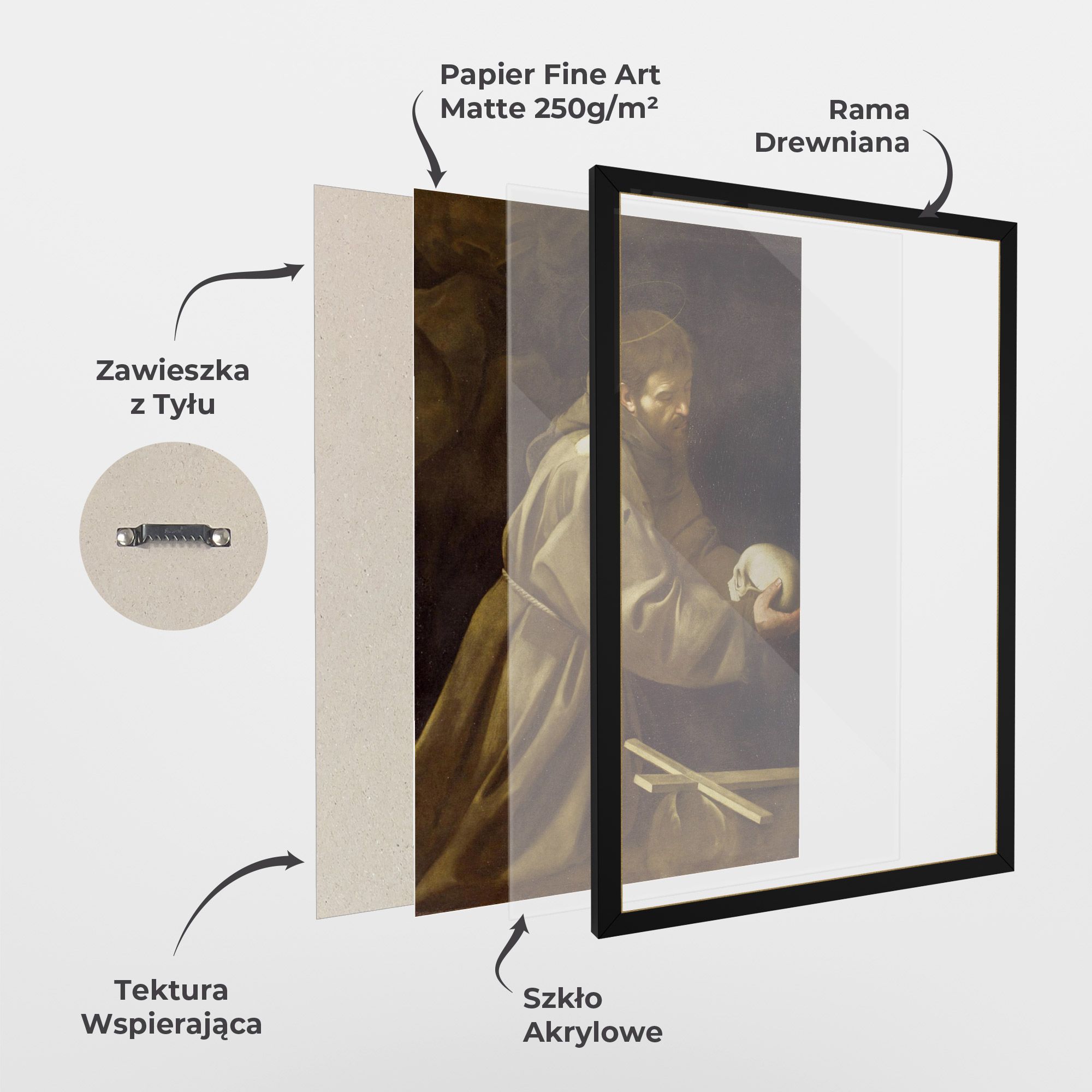 Caravaggio Francis Prayer mockup 1