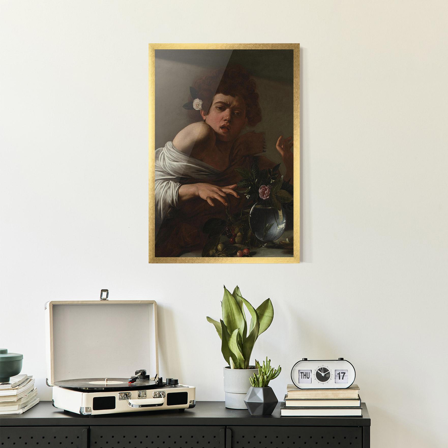 Plakat w Ramie Boy Bitten By A Lizard mockup 2