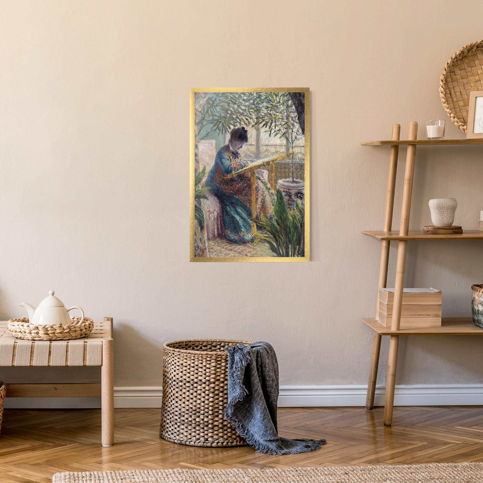 Plakat w Ramie Monet Embroidering mockup 9