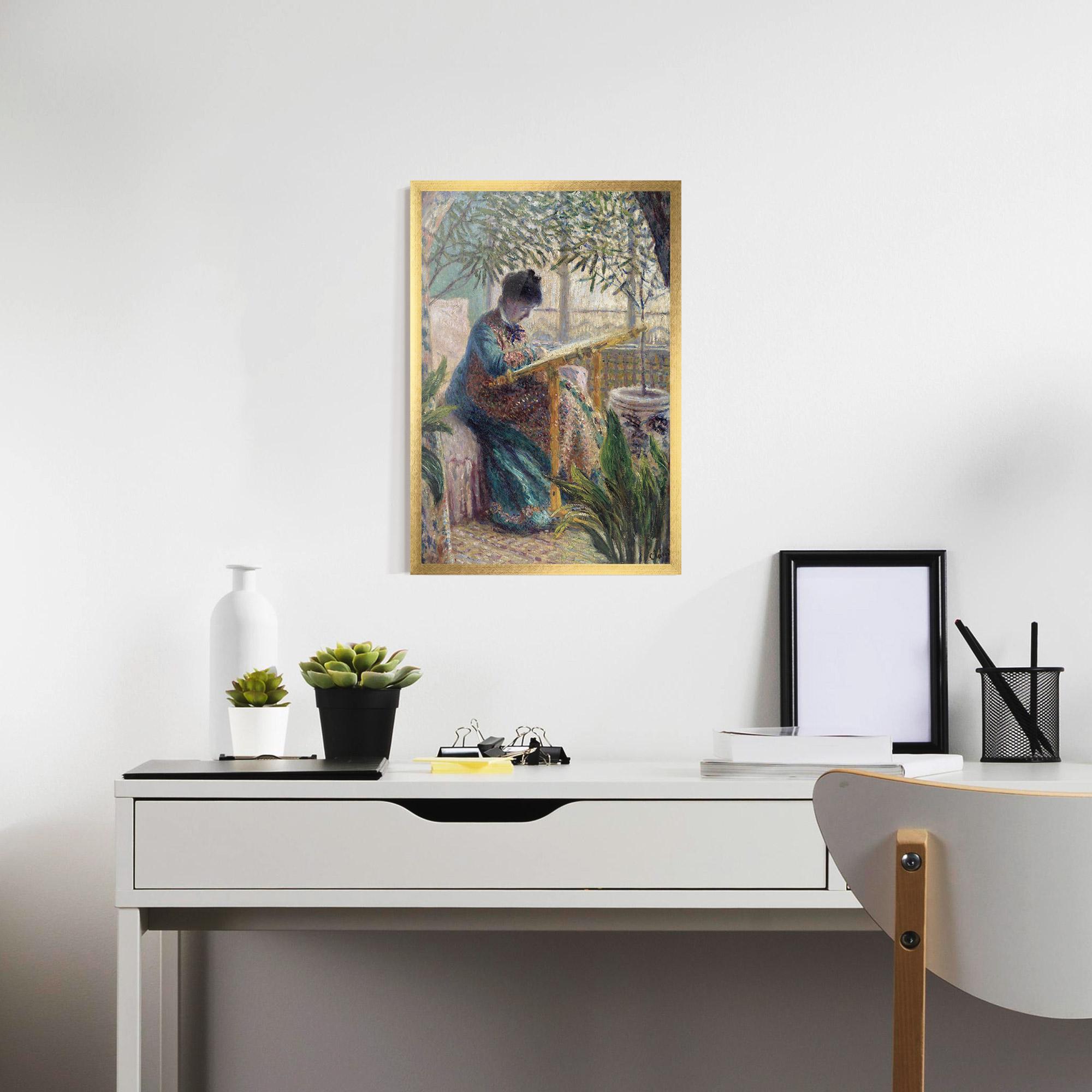 Plakat w Ramie Monet Embroidering mockup 7