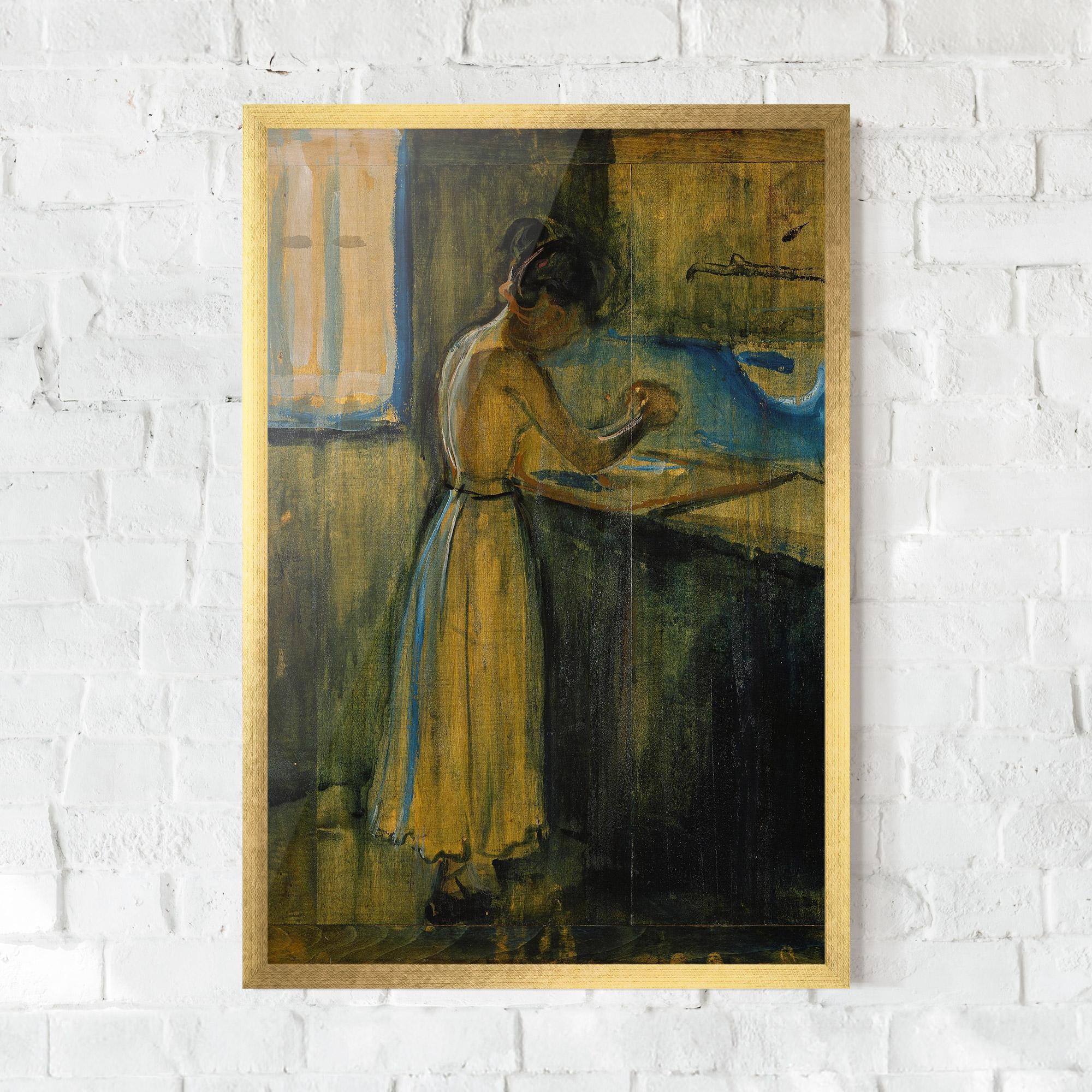 Plakat w Ramie Woman Washing Herself mockup 0