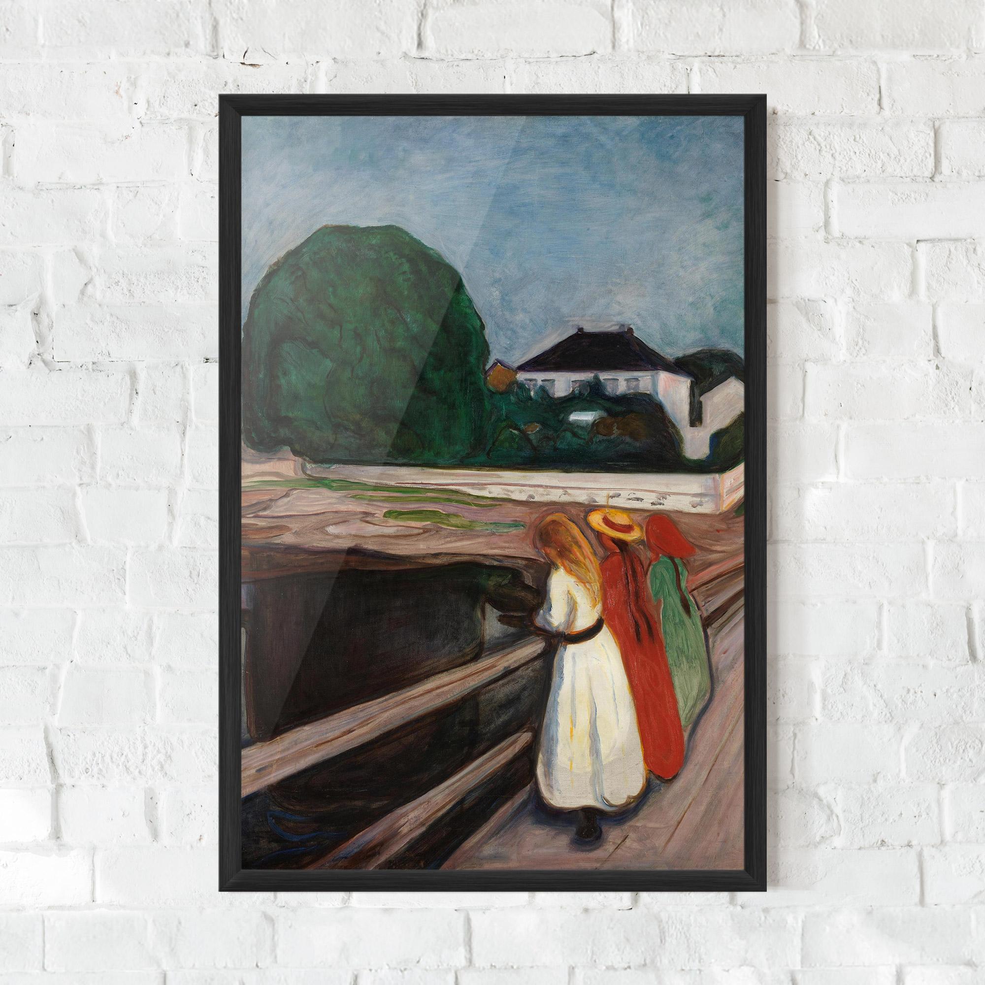 Plakat w Ramie Girls On The Bridge mockup 0