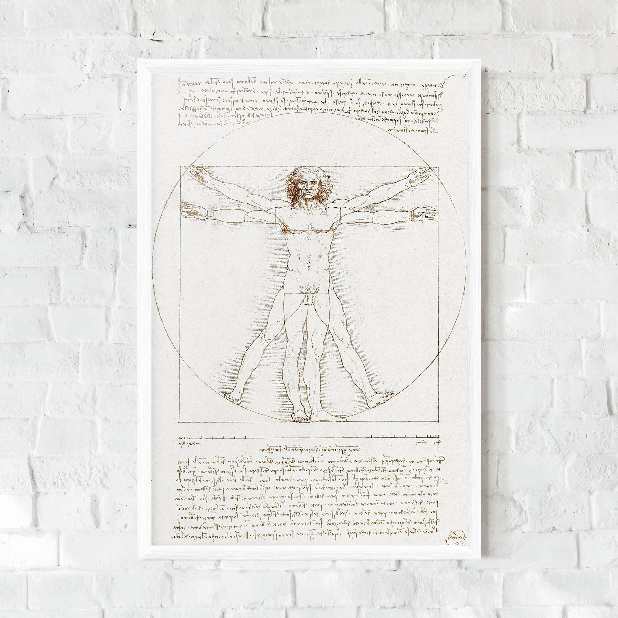 Plakat w Ramie Leonardo Da Vinci's Vitruvian Man mockup 0