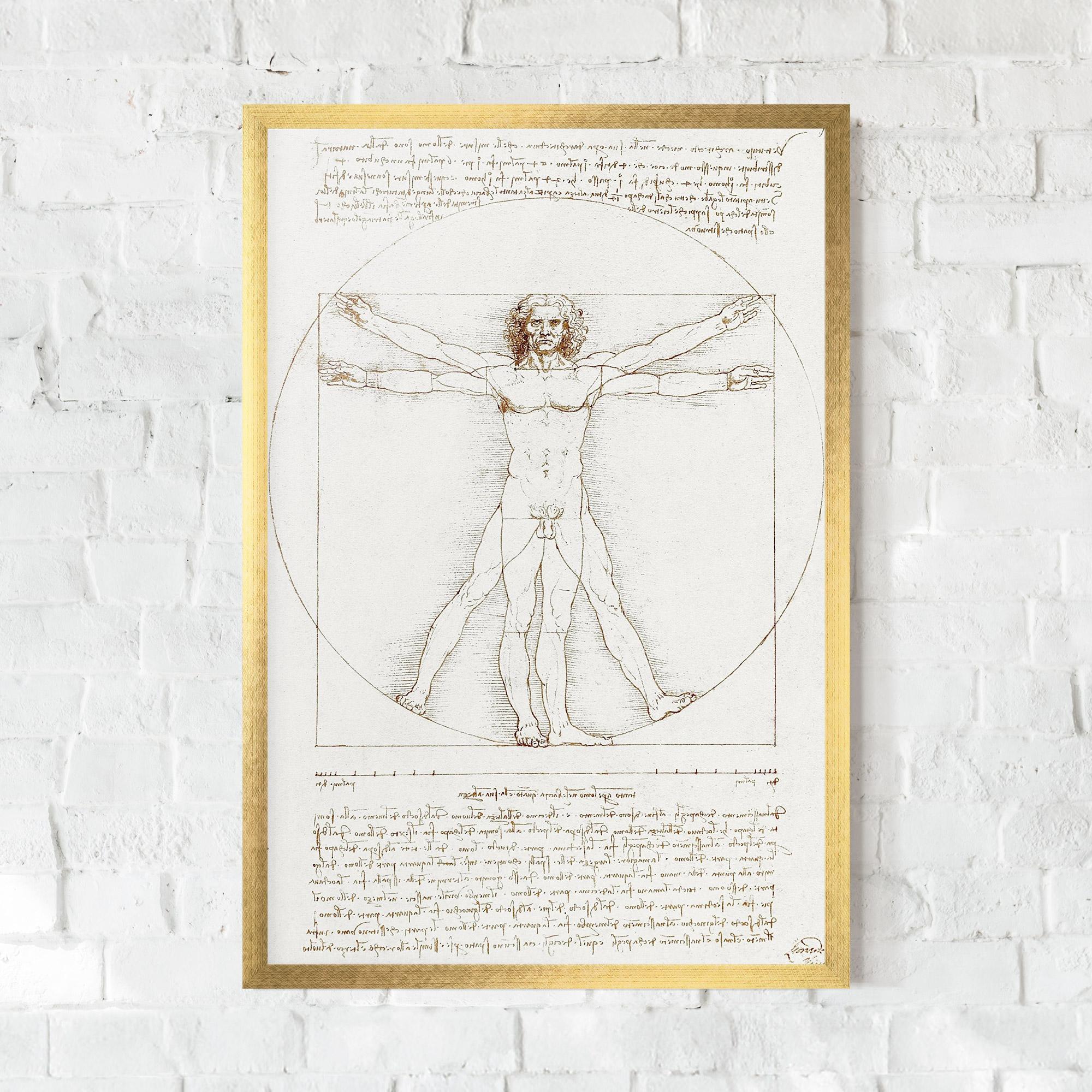 Plakat w Ramie Leonardo Da Vinci's Vitruvian Man mockup 0