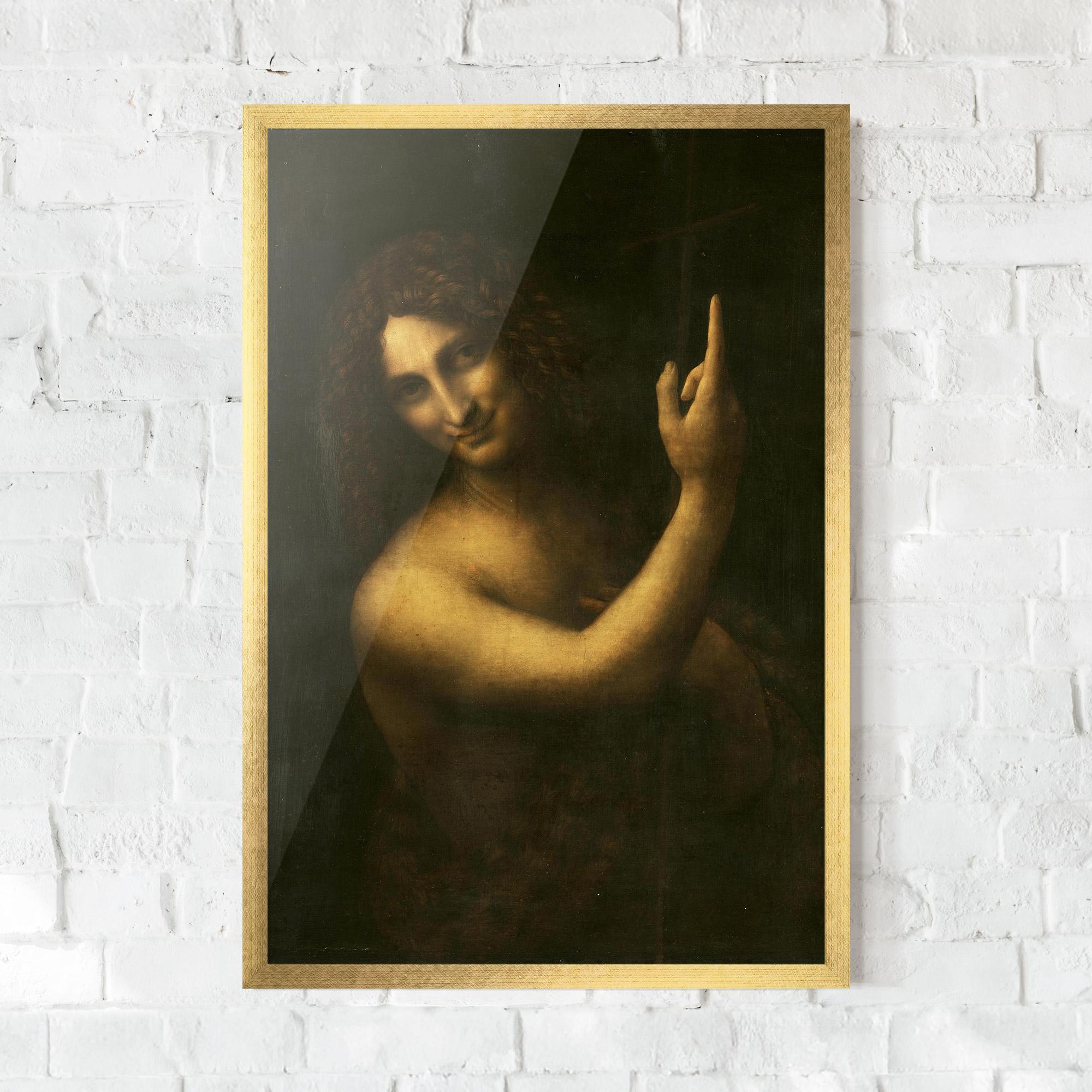 Plakat w Ramie Seonardo Da Vinci Saint John The Baptist mockup 0
