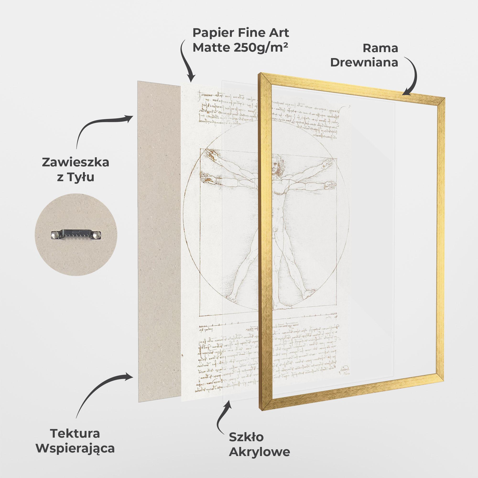 Plakat w Ramie Leonardo Da Vinci's Vitruvian Man mockup 1
