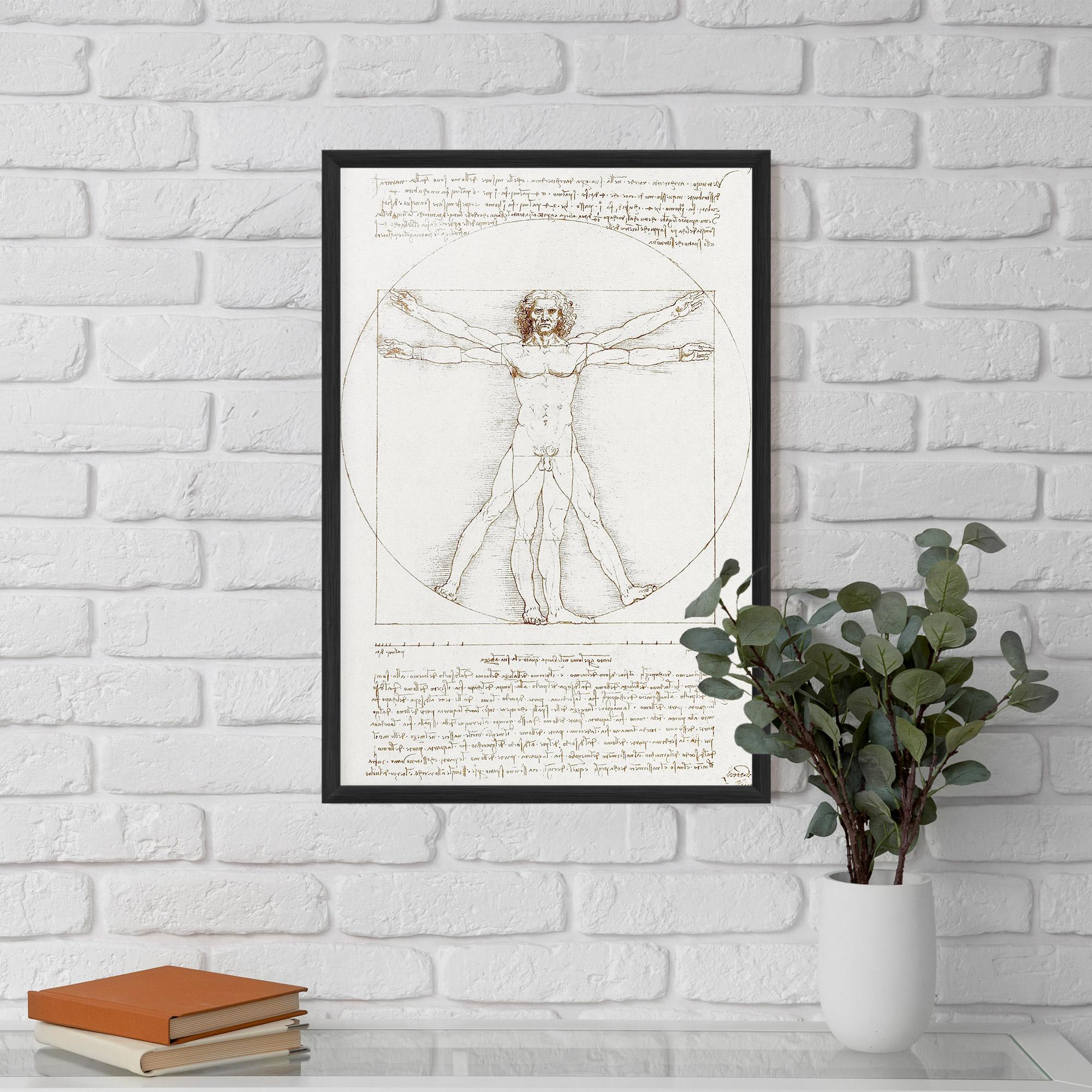 Plakat w Ramie Leonardo Da Vinci's Vitruvian Man mockup 5