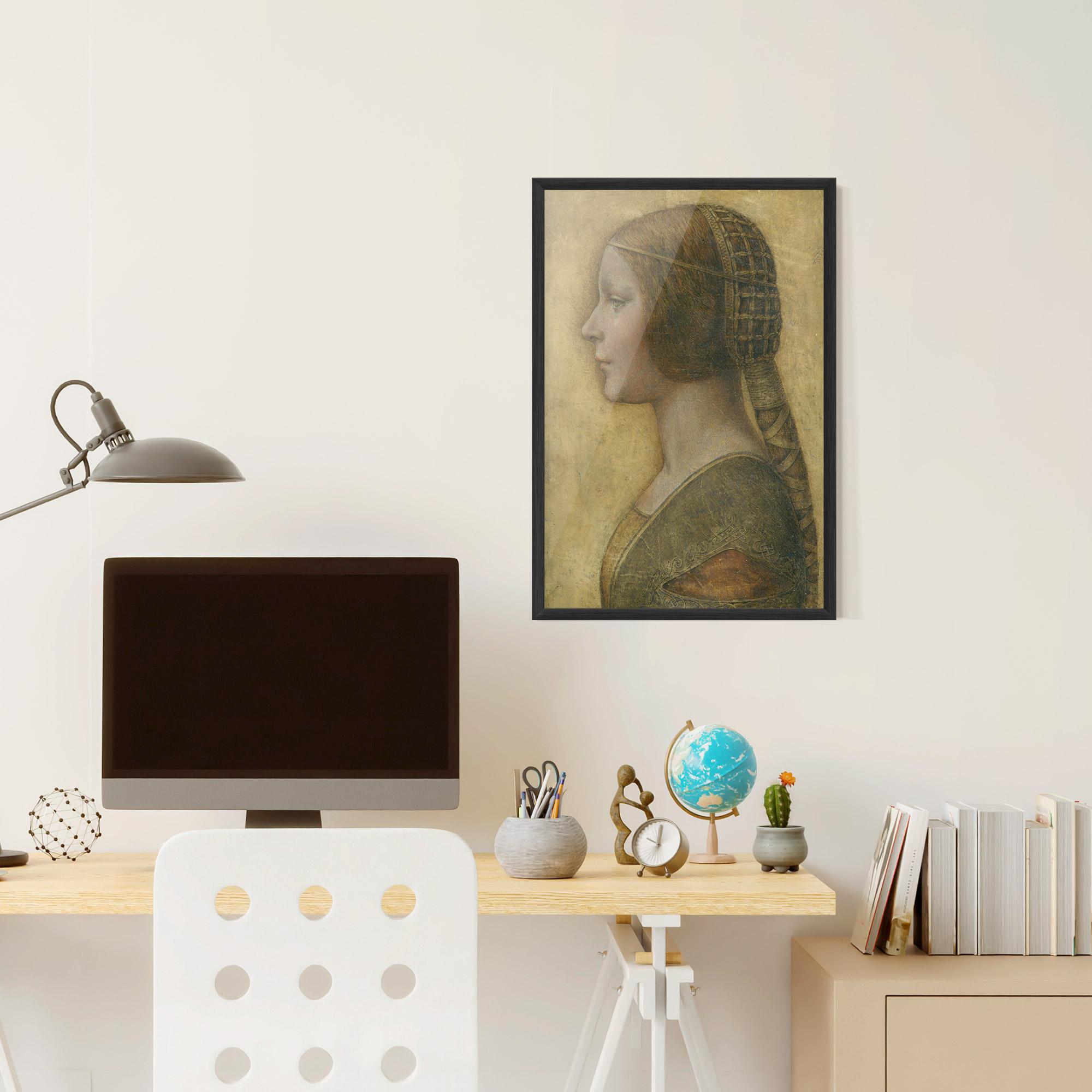 Plakat w Ramie Profile Of A Young Fiancee Da Vinci mockup 6